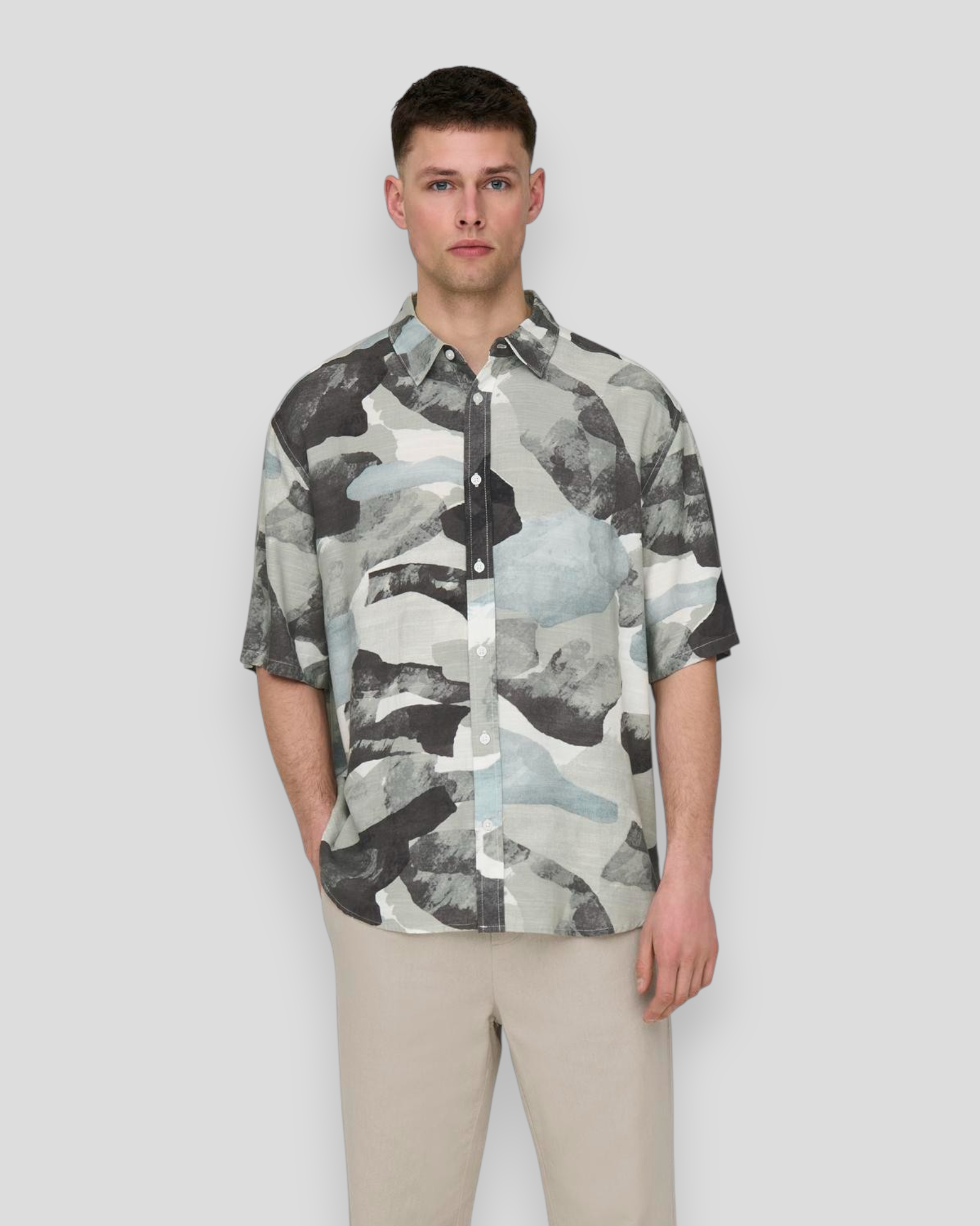Bud Life SS Relax AOP Linen Shirt - Surf Spray