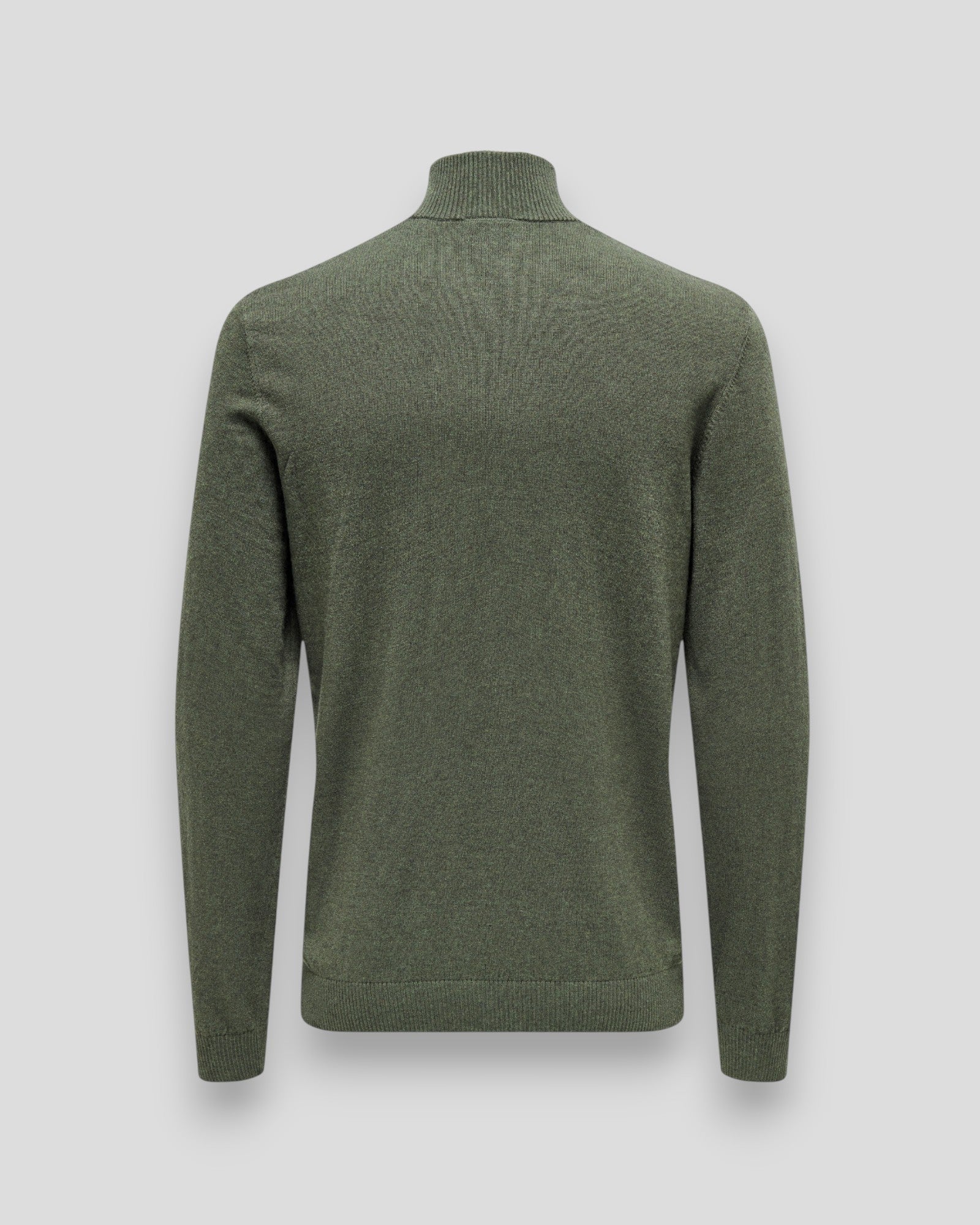 Loui Regular 12 Half Zip Knit - Castor Grey Melange