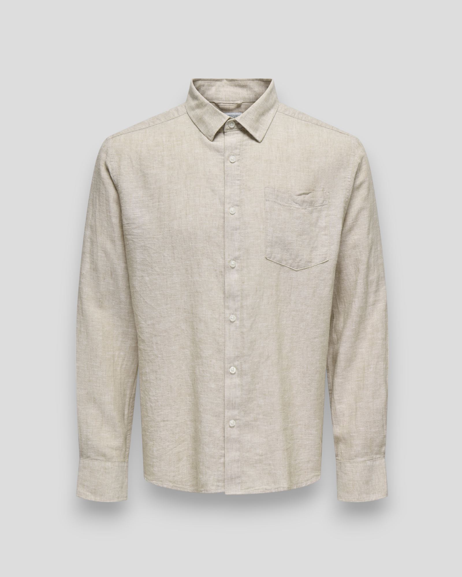 Caiden Life Regular LS 1 Linen Shirt - Chinchilla