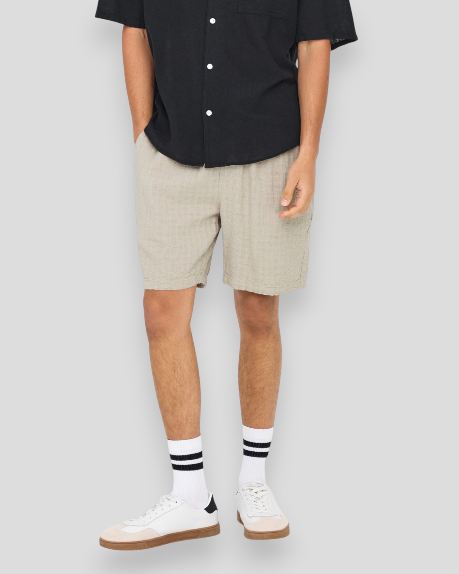 Latham Linen Shorts 0257 - Silver Lining