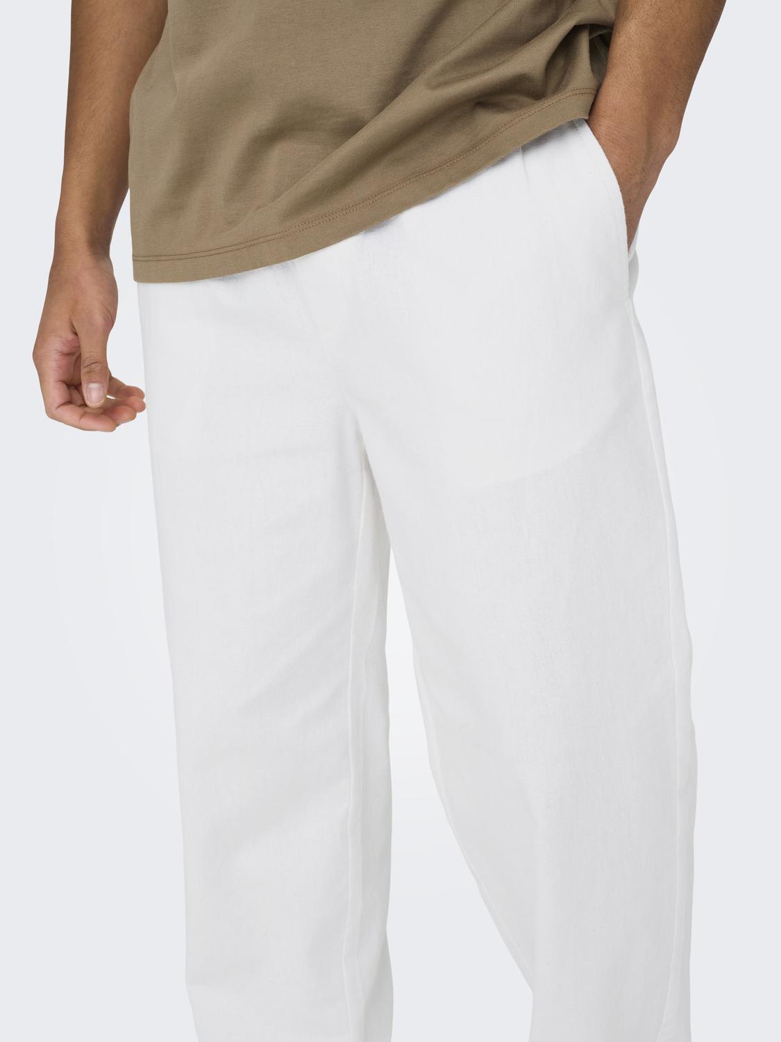 Sinus Loose Linen Pant - Bright White