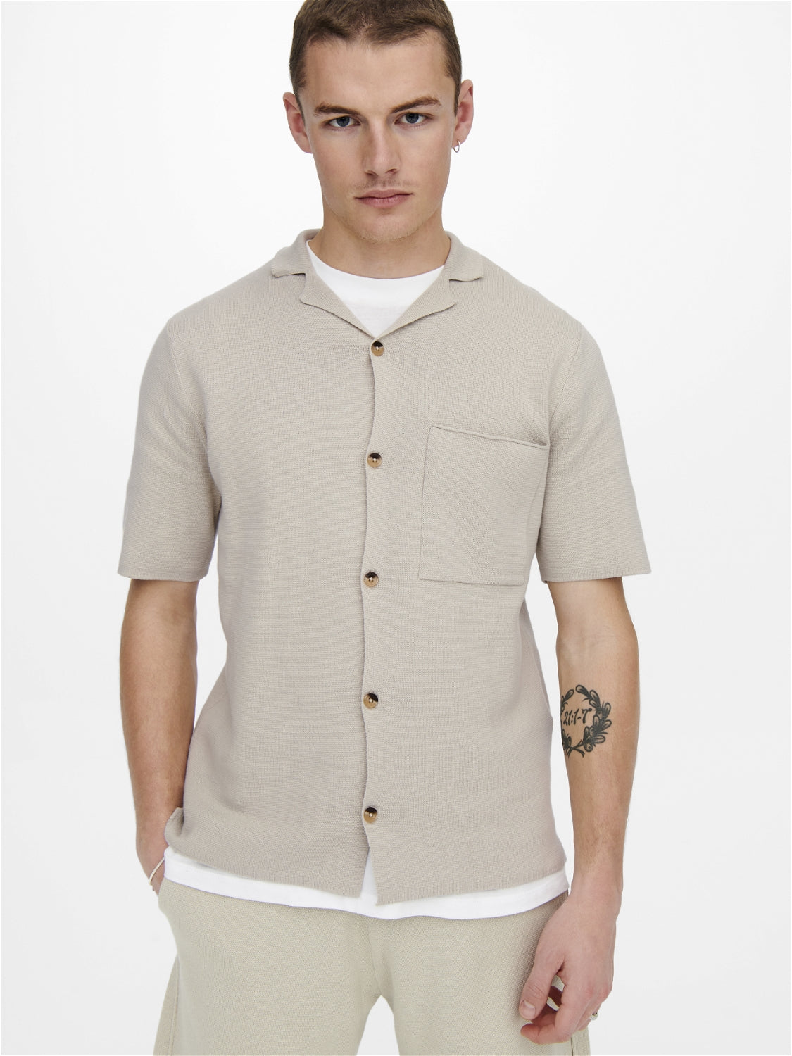 Luke Life Collar Knit - Silver Lining