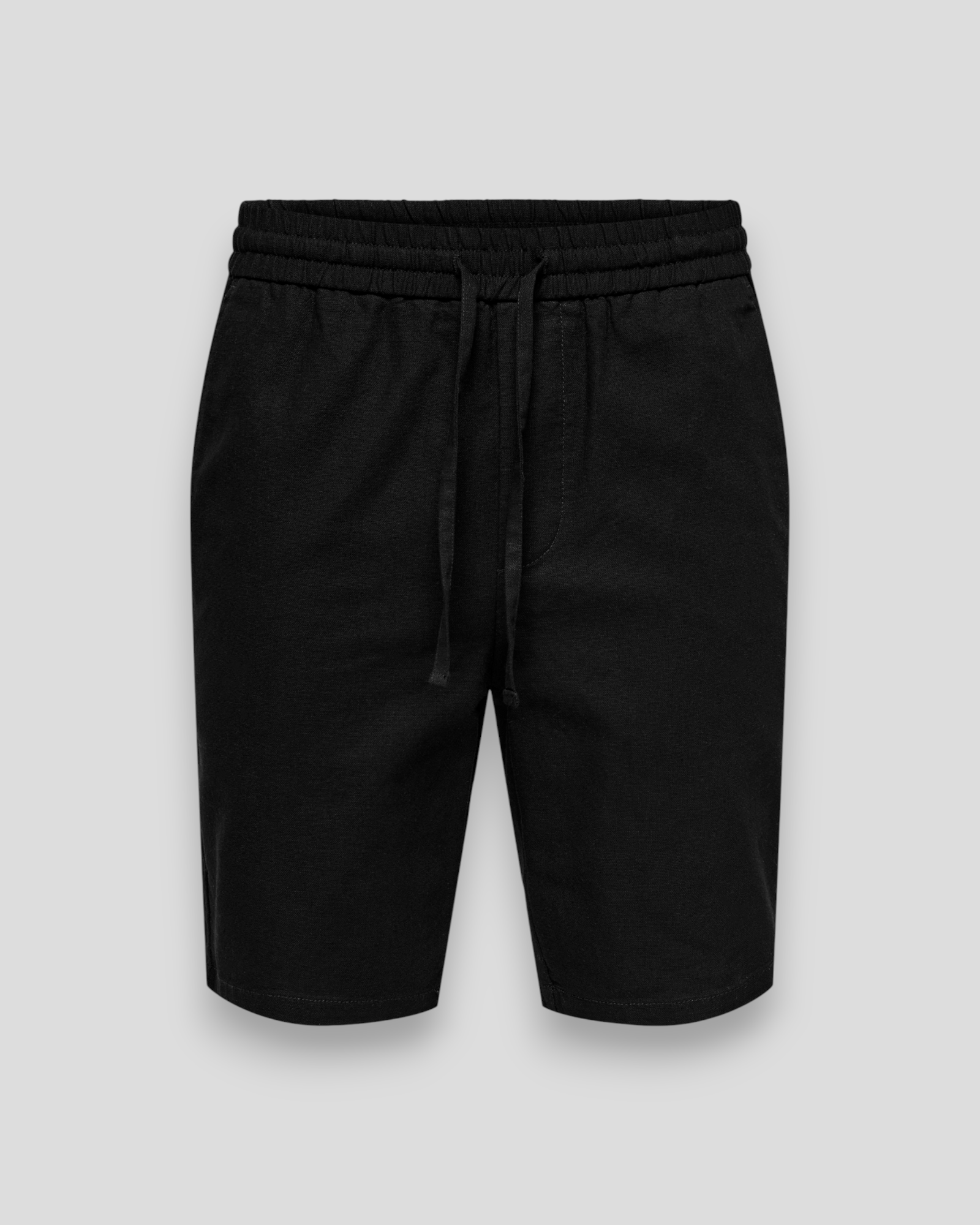 Linus 0007 Cotton Linen Shorts - Black