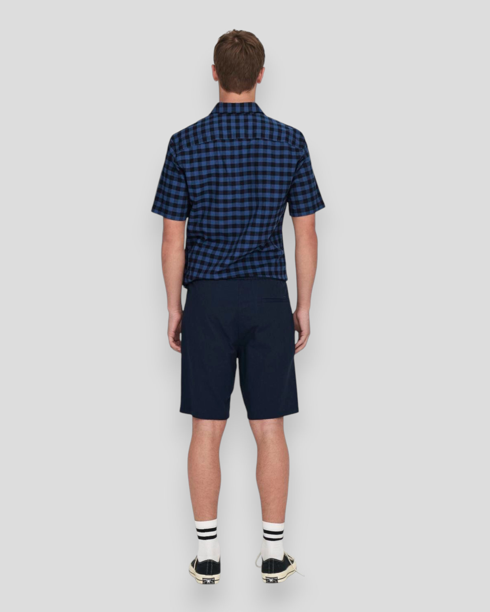 Linus 0007 Cotton Linen Shorts - Dark Navy