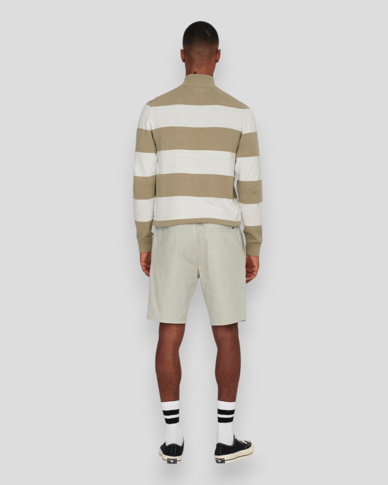 Linus 0007 Cotton Linen Shorts - Silver Lining