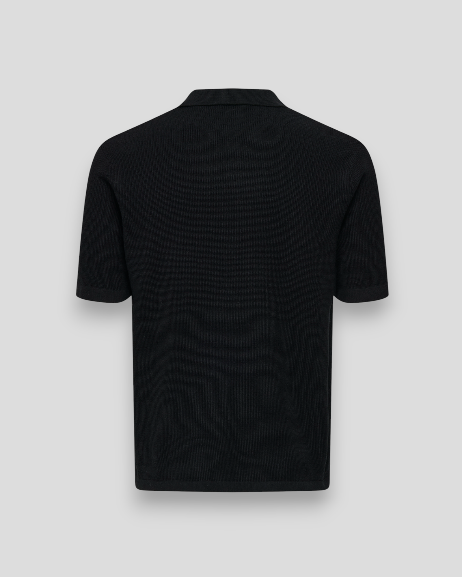 Tony Regular SS Waffle Shirt Knit - Jet Black