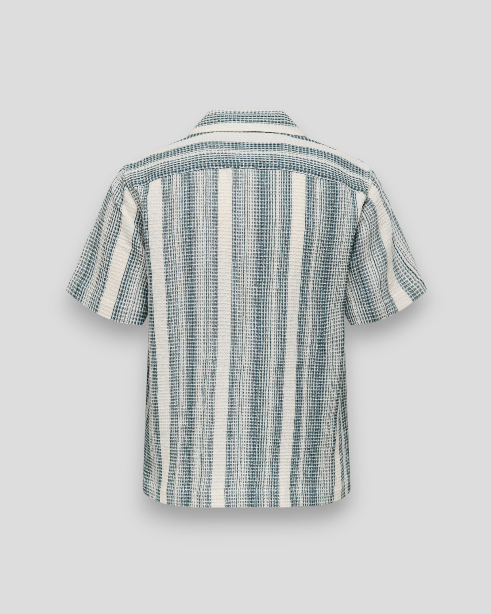 Savier Waffle SS Shirt - Antique White/Dark Sea