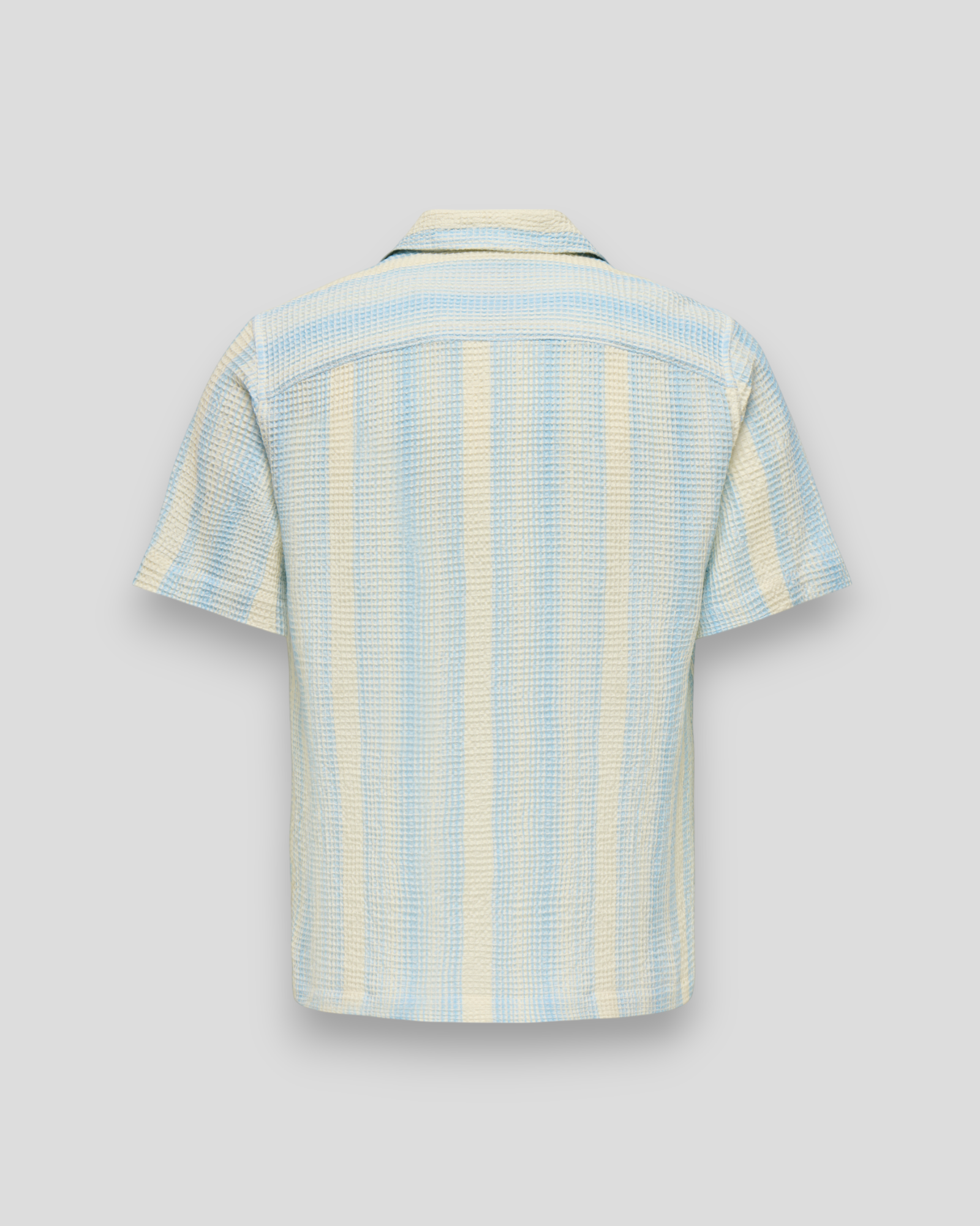 Savier Waffle SS Shirt - White/Cerulian
