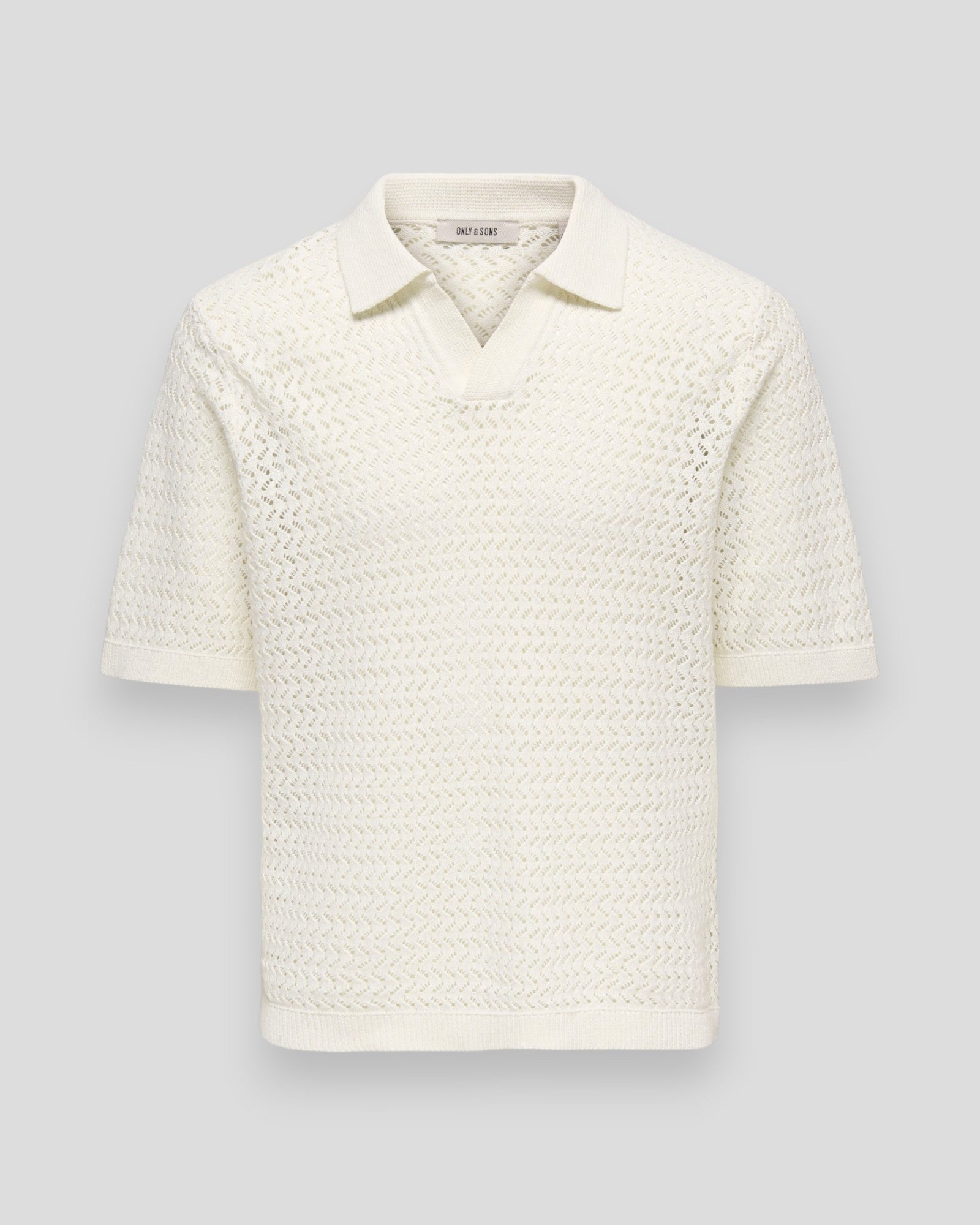 Nyle 5 SS Split Polo Knit - Cloud Dancer