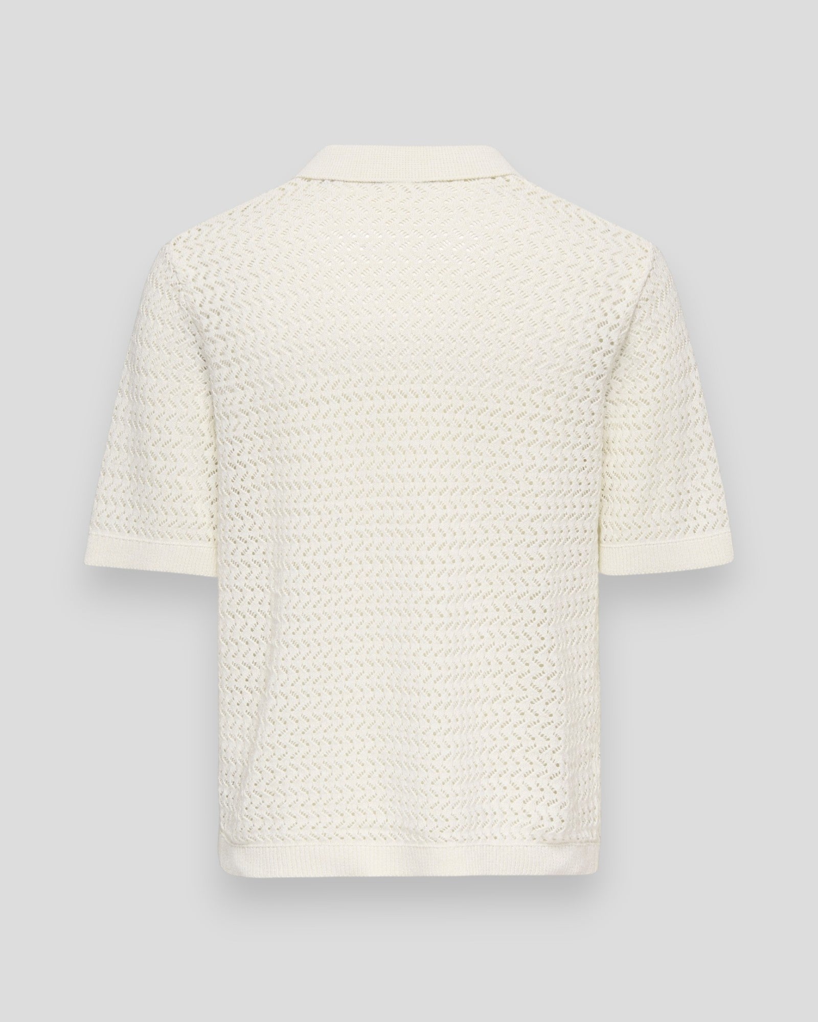 Nyle 5 SS Split Polo Knit - Cloud Dancer