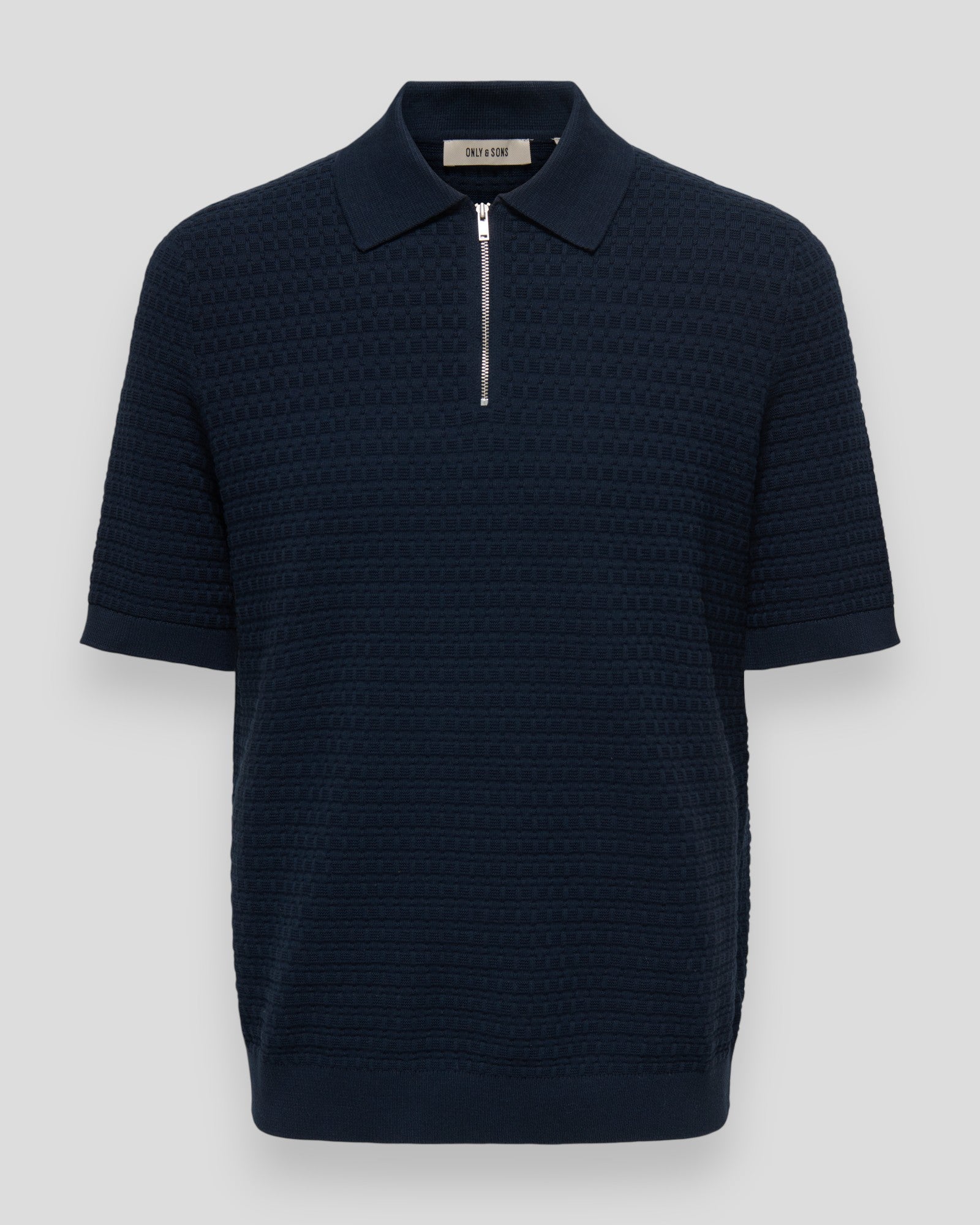 Menu Regular SS Structure Polo Knit - Dark Sapphire