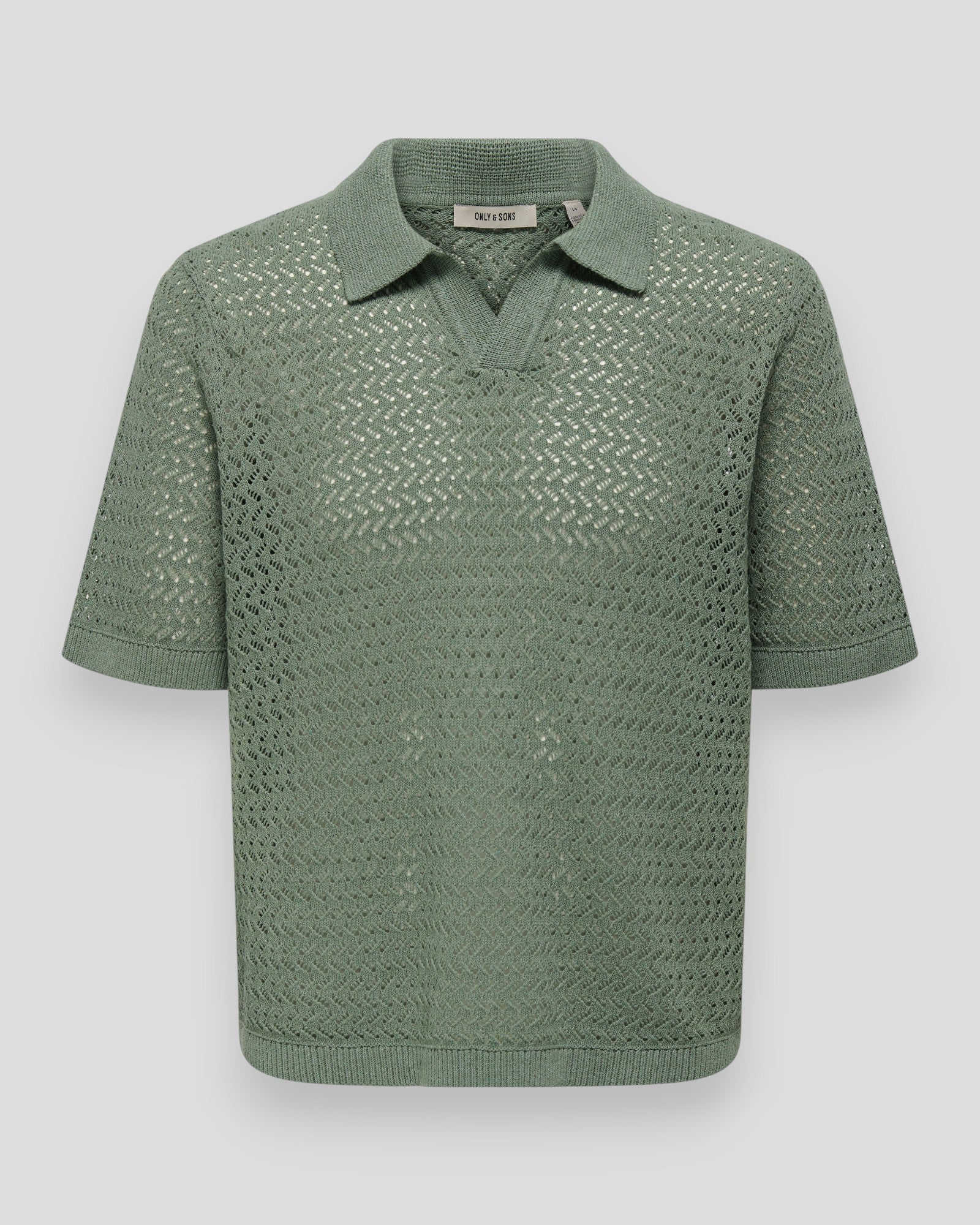 Nyle 5 SS Split Polo Knit - Deep Lichen Green