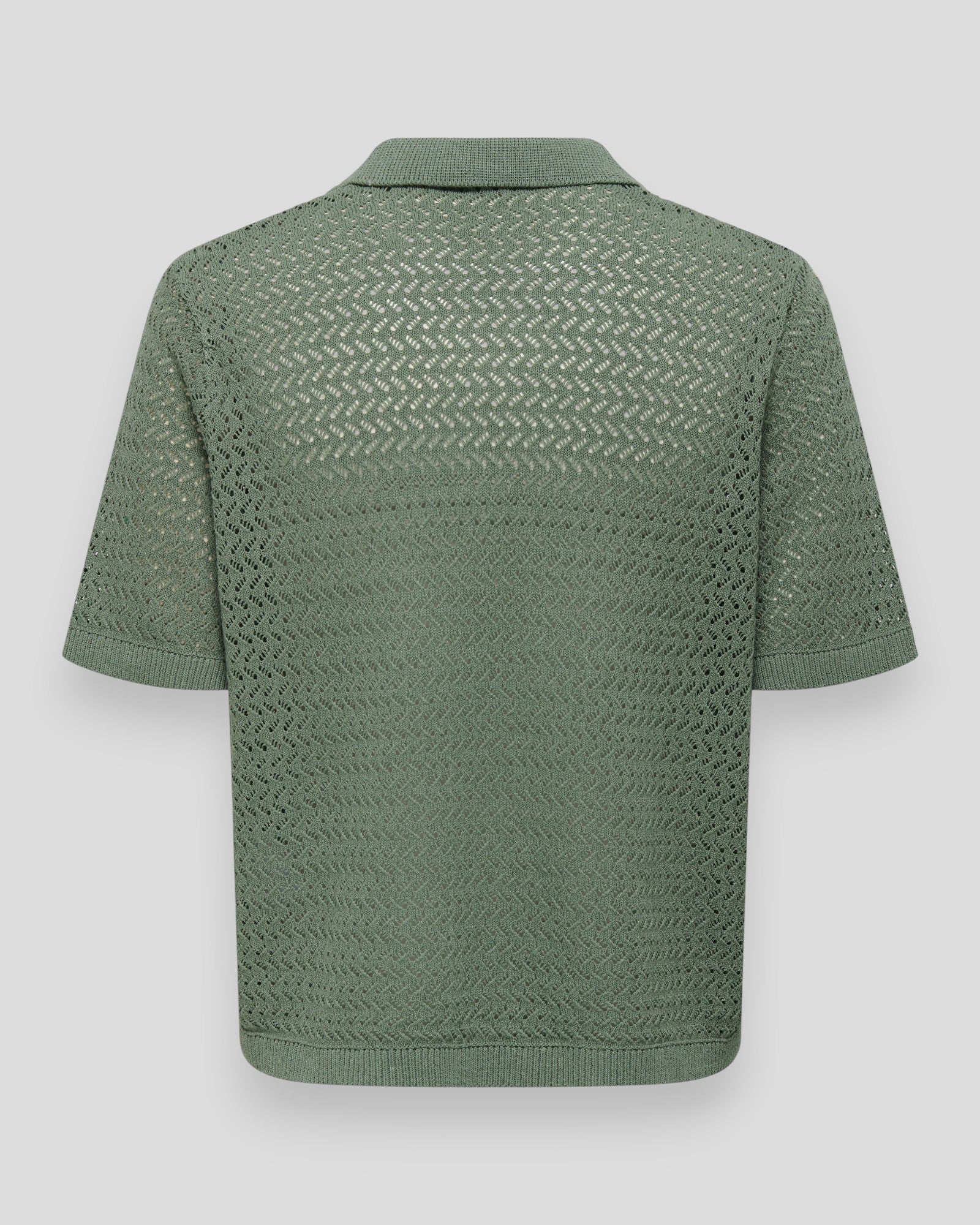 Nyle 5 SS Split Polo Knit - Deep Lichen Green