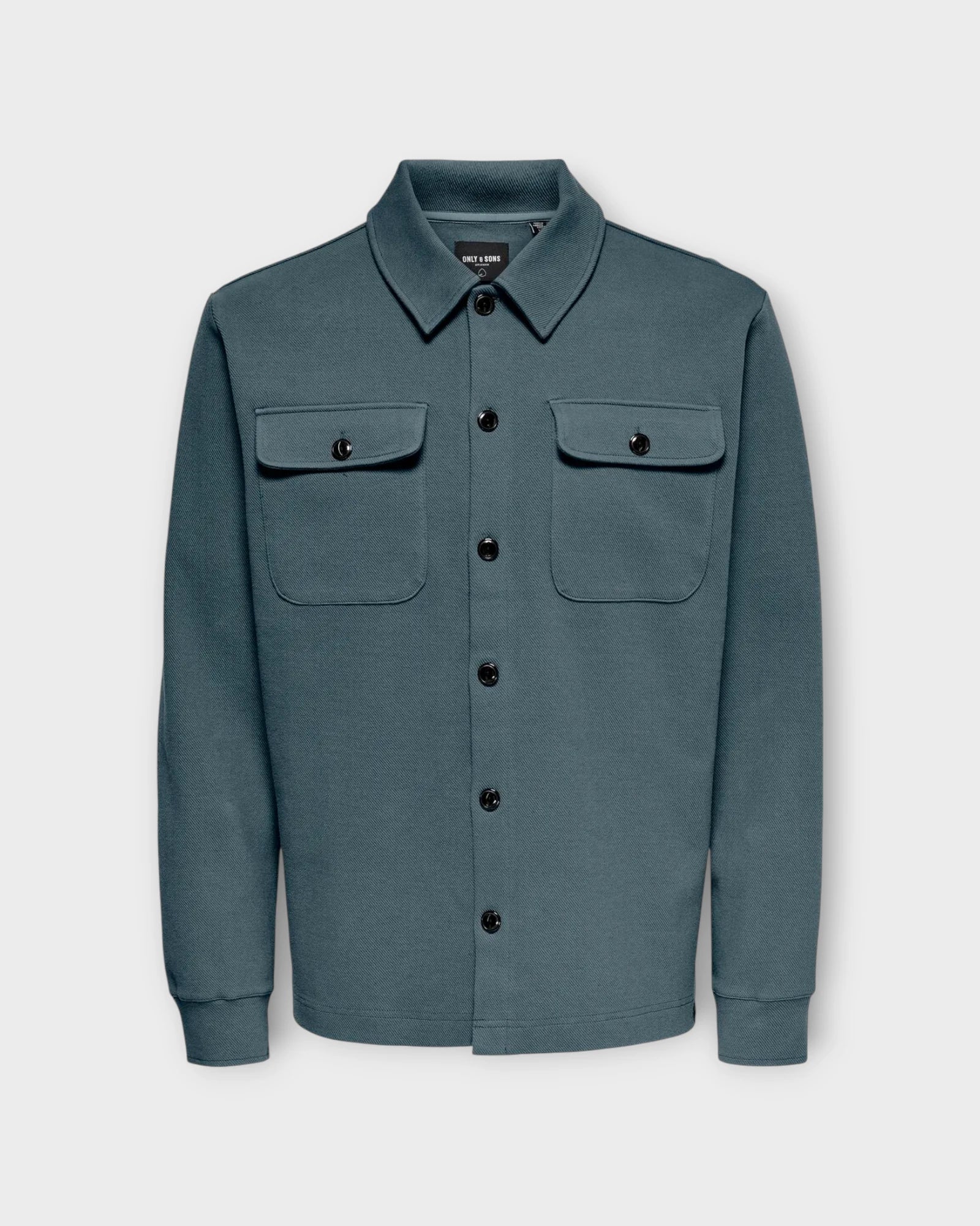 Newkodyl Overshirt Sweat Stormy Weather - Blå Only and Sons Herre Overshirt. Her set forfra.