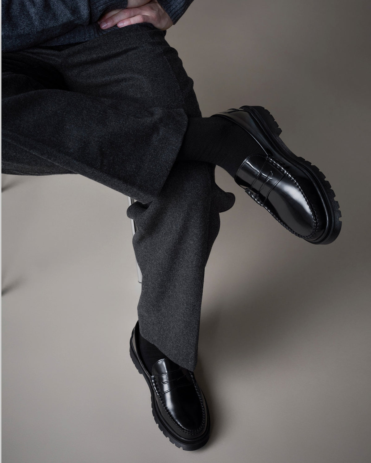 Sort Playboy Austin Loafers sko i poleret læder med komfortabel pasform og klassisk design.
