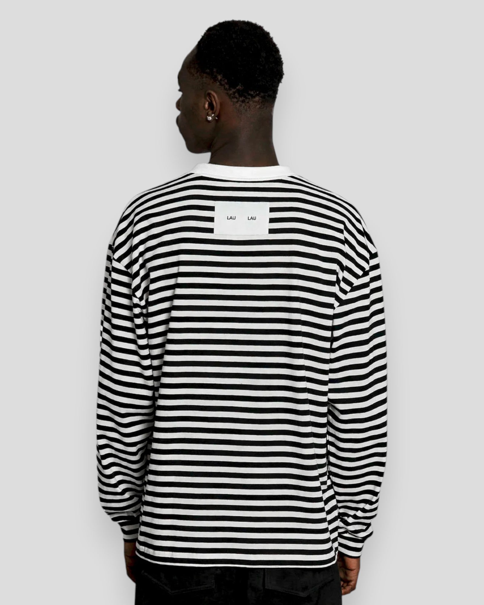 Patch Long Sleeve Tee - Black/White