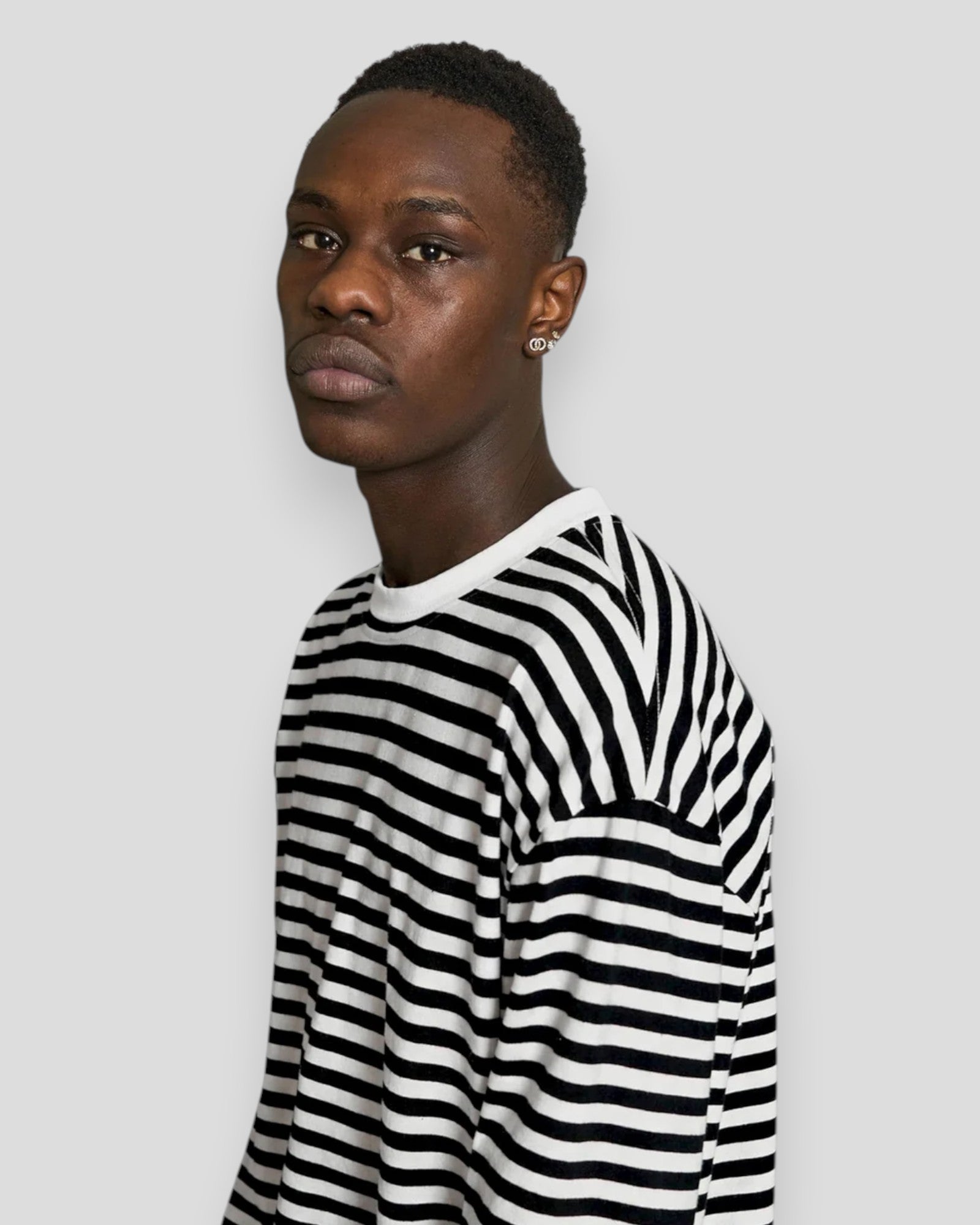 Patch Long Sleeve Tee - Black/White
