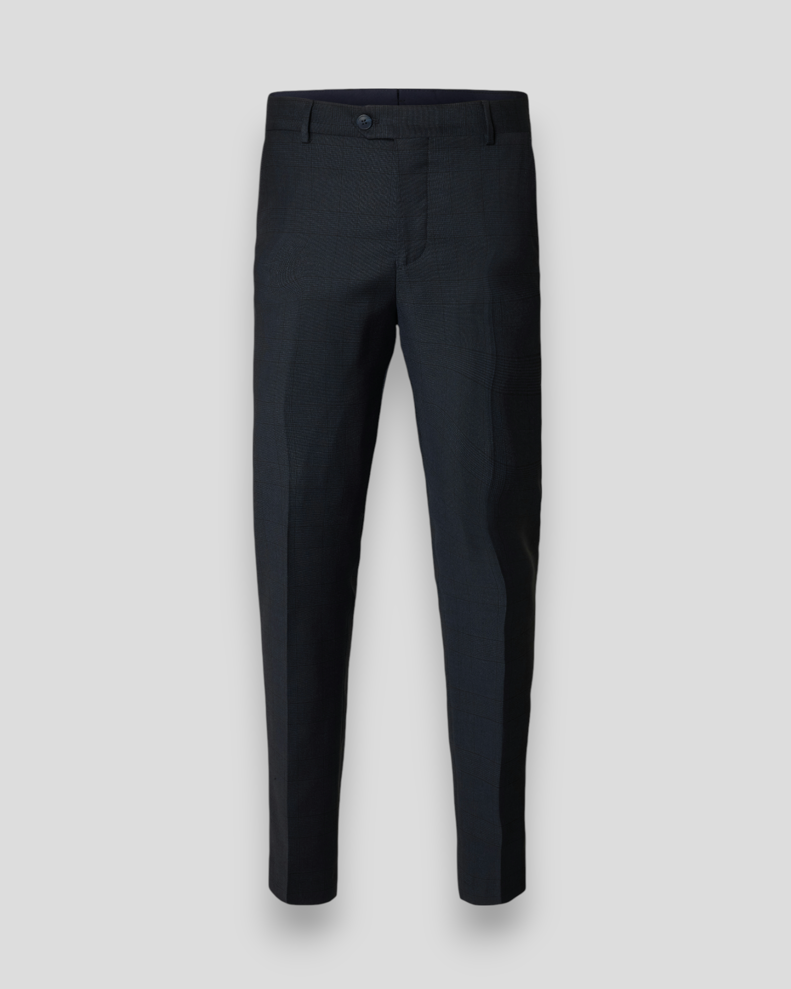 Slim Neil Check Trousers - Dark Navy