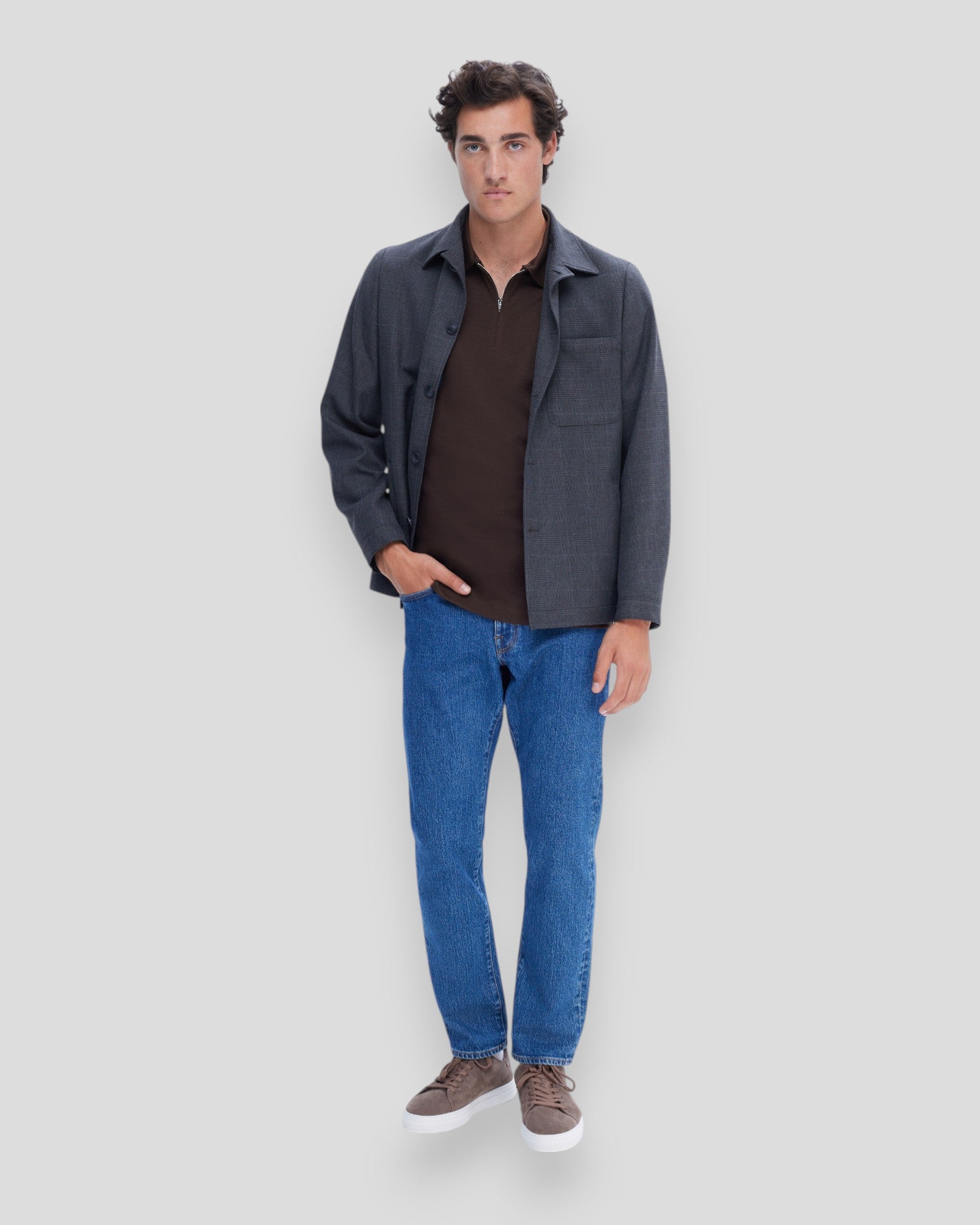 Fave Zip SS Polo - Demitasse