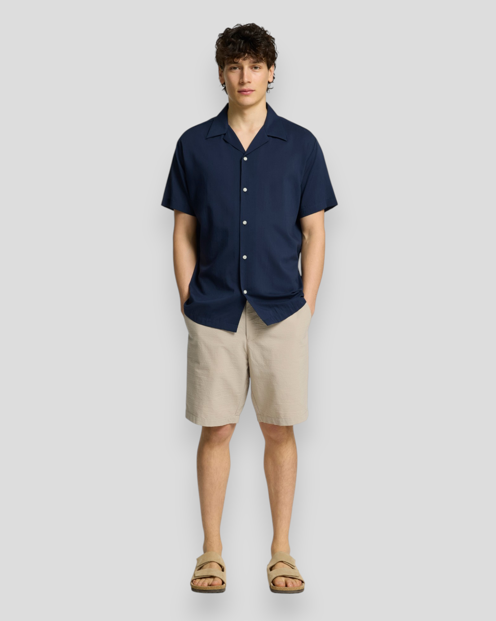 Regular-Karl Seersucker Shorts - Pure Cashmere