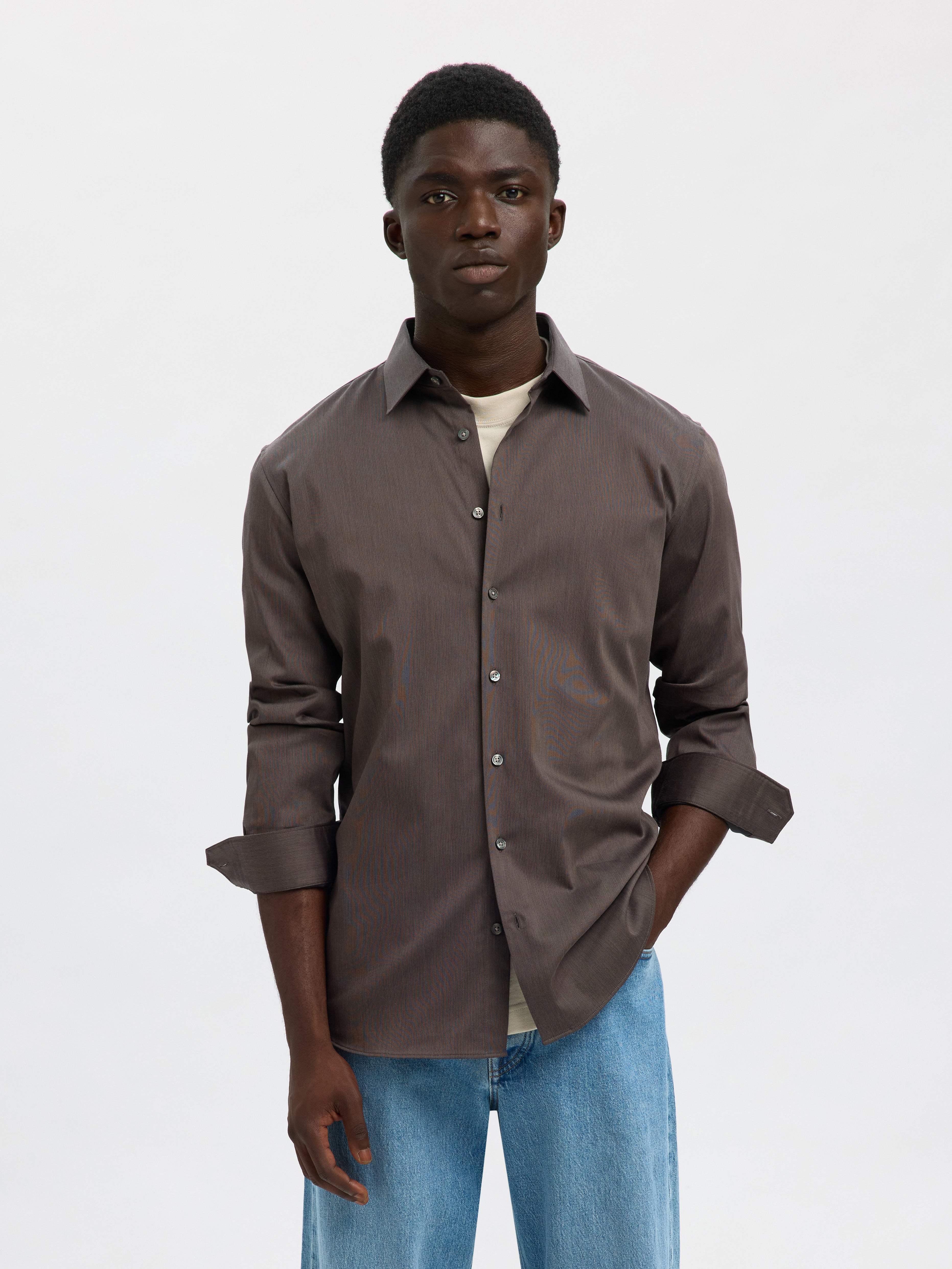 Slim Performance Shirt LS - Morel