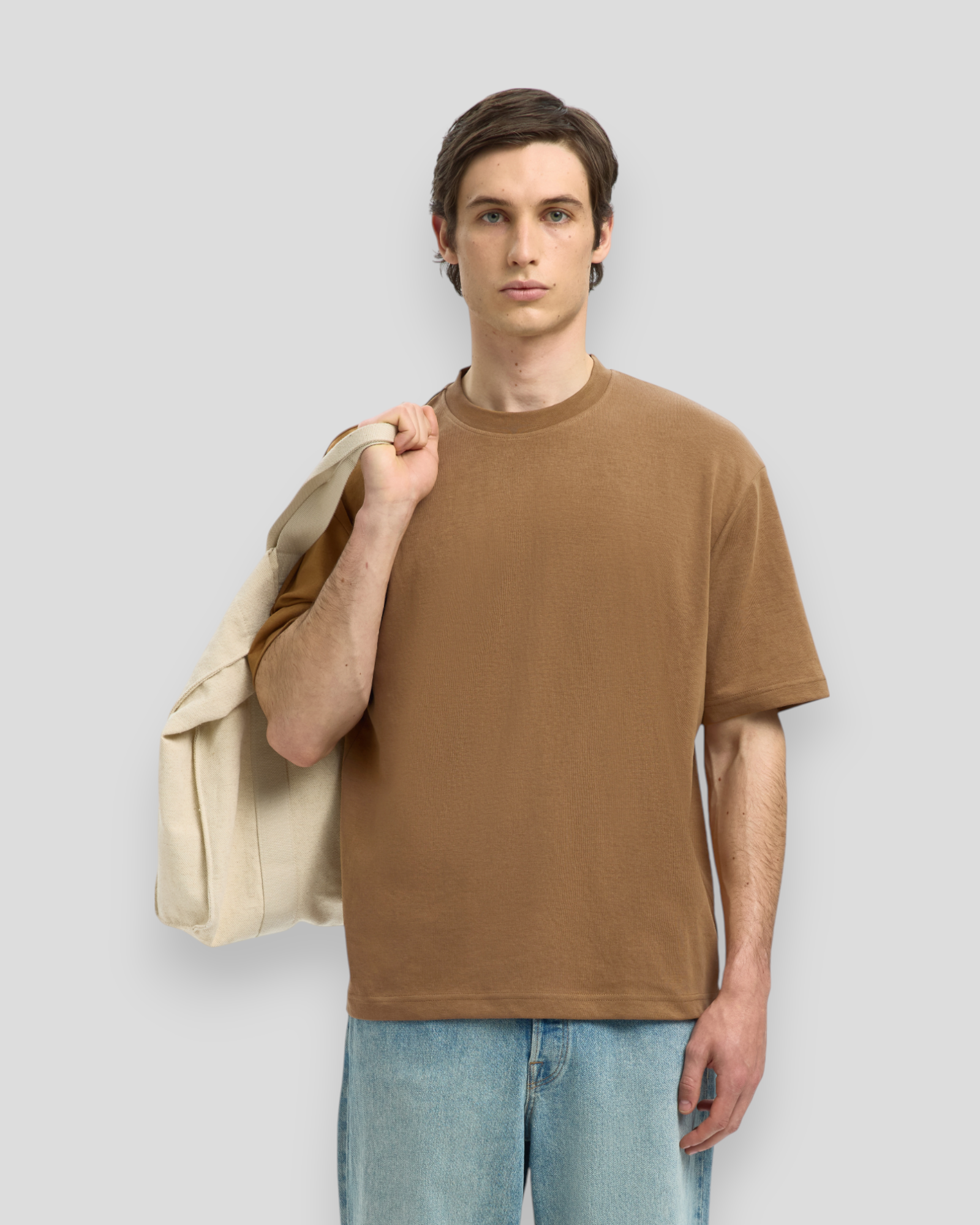Loose Oscar SS O-Neck Tee - Chipmunk