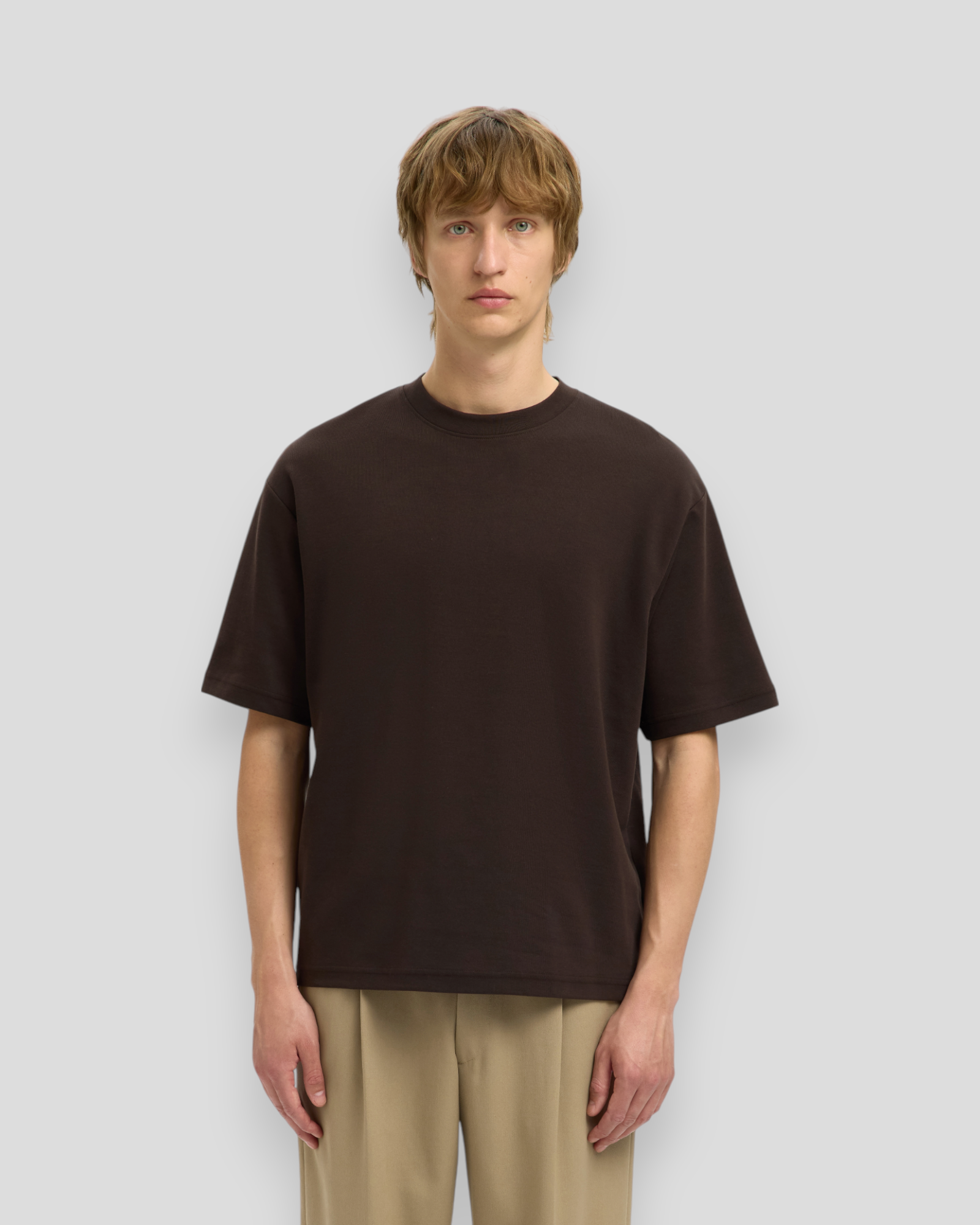Loose Oscar SS O-Neck Tee - Demitasse
