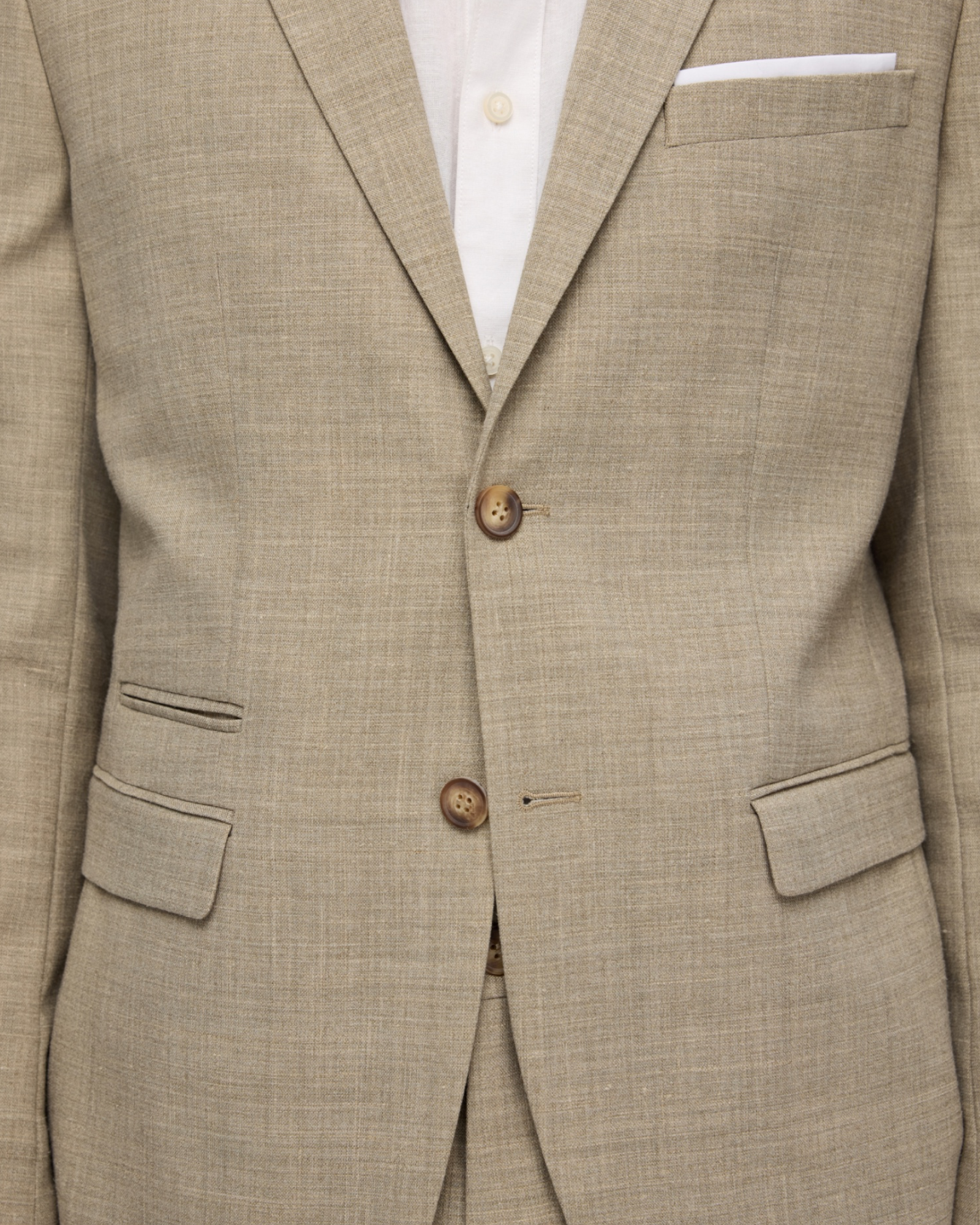 Slim Oasis Linen Blazer - Sand