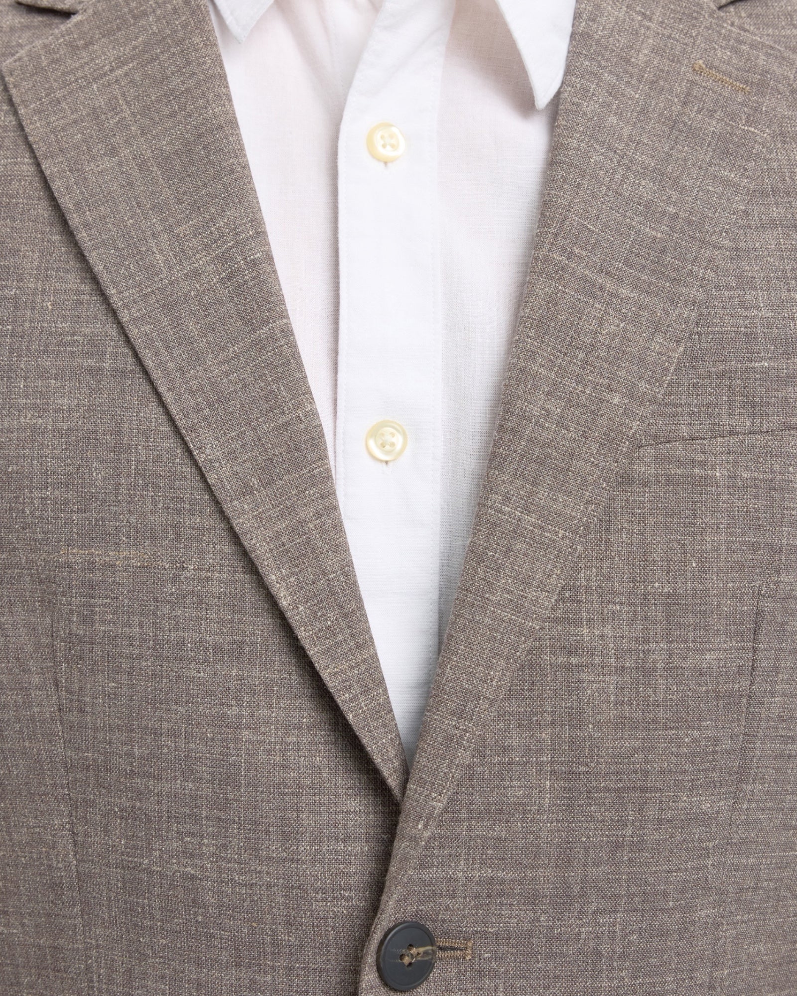 Slim Oasis Linen Blazer - Dark Sand Melange