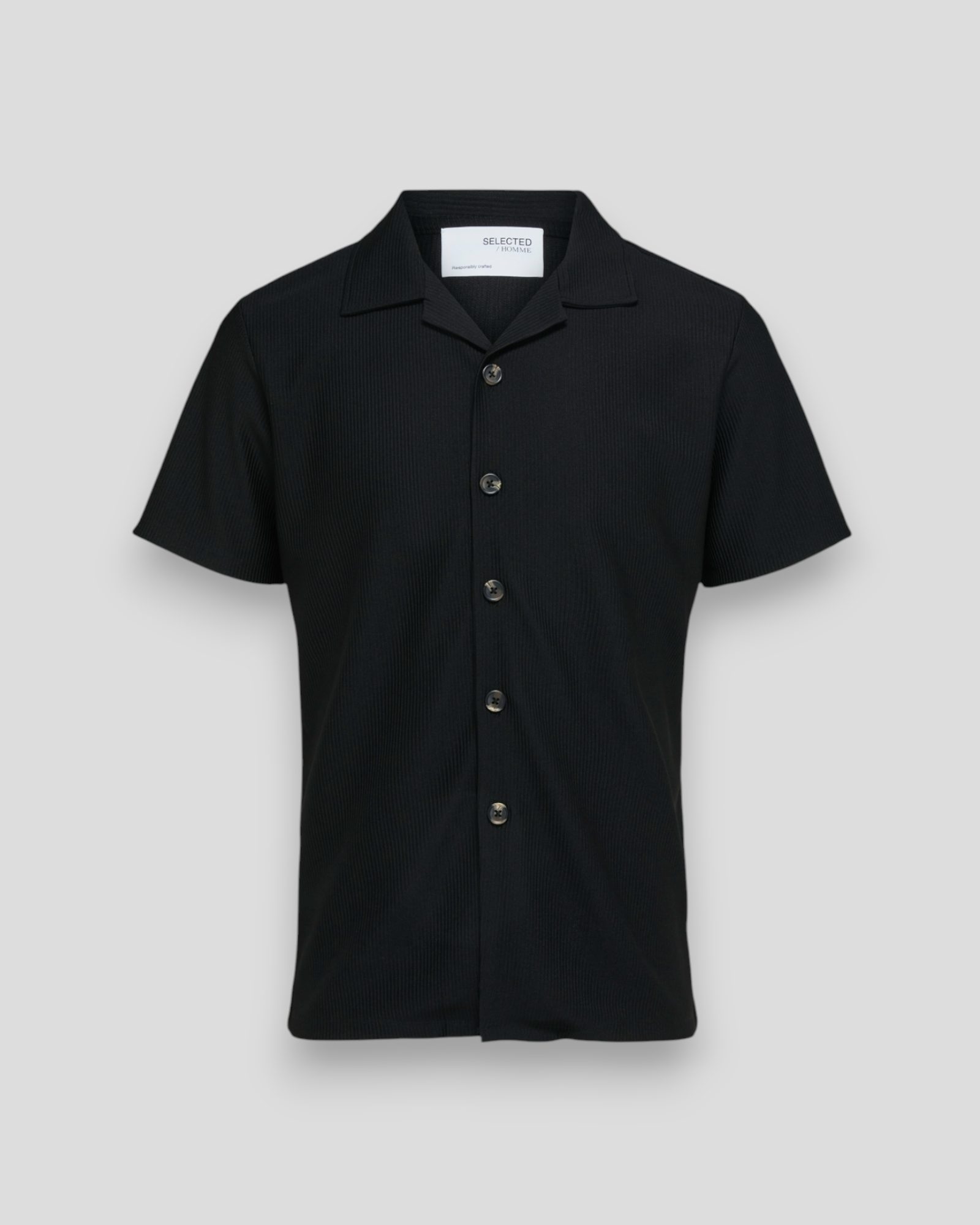Loose Plisse Resort SS Shirt - Black