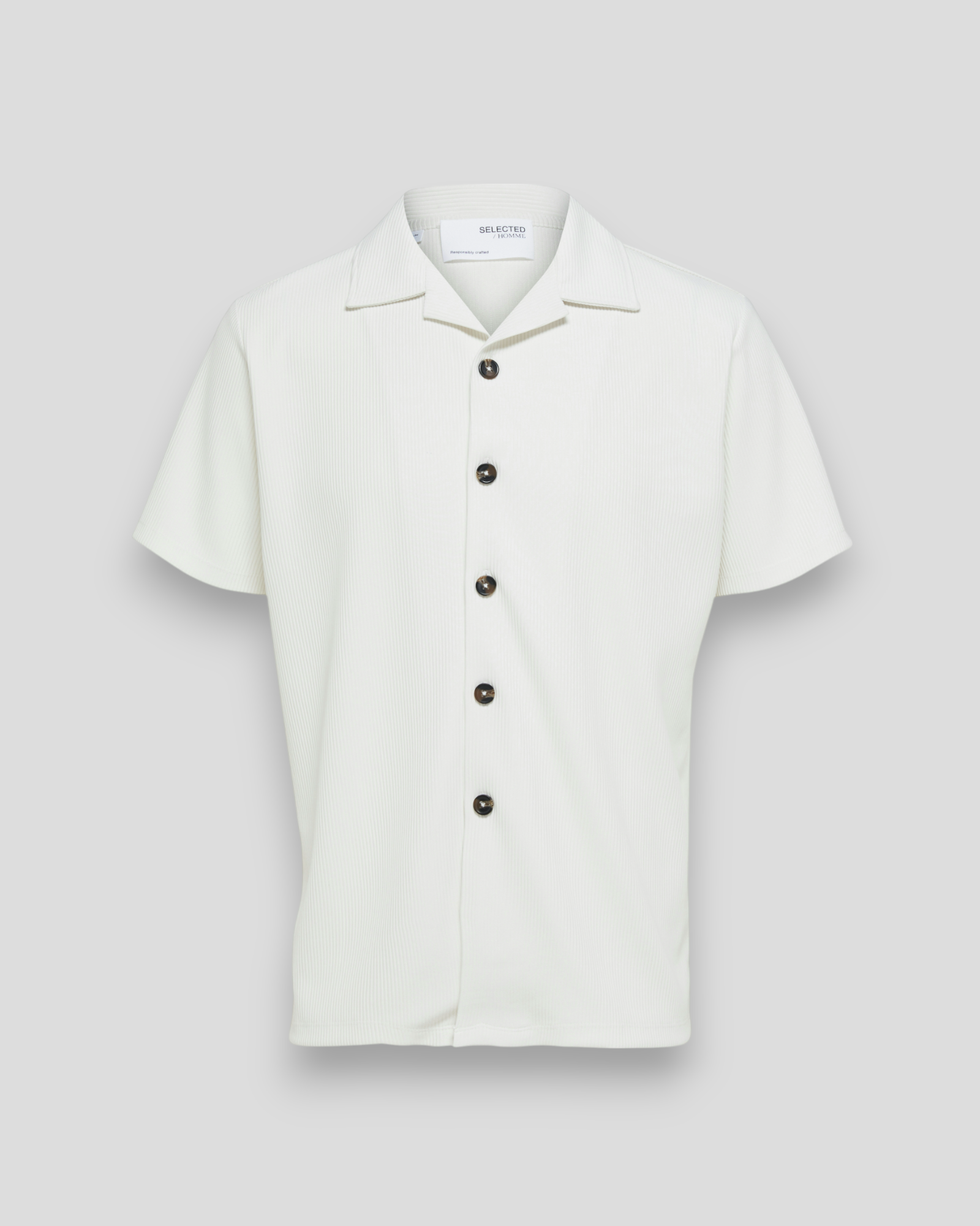 Loose Plisse Resort SS Shirt - Egret