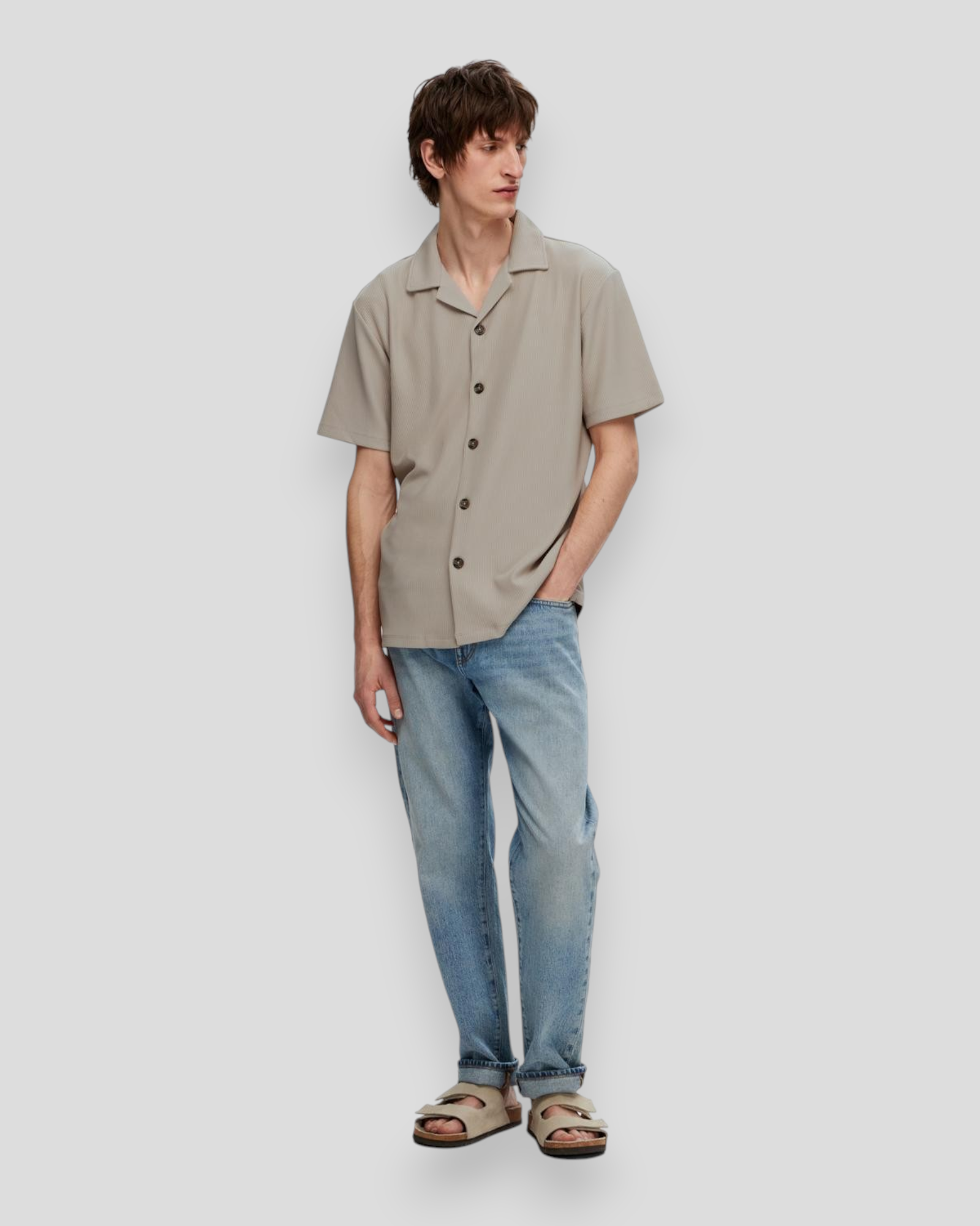 Loose Plisse Resort SS Shirt - Pure Cashmere