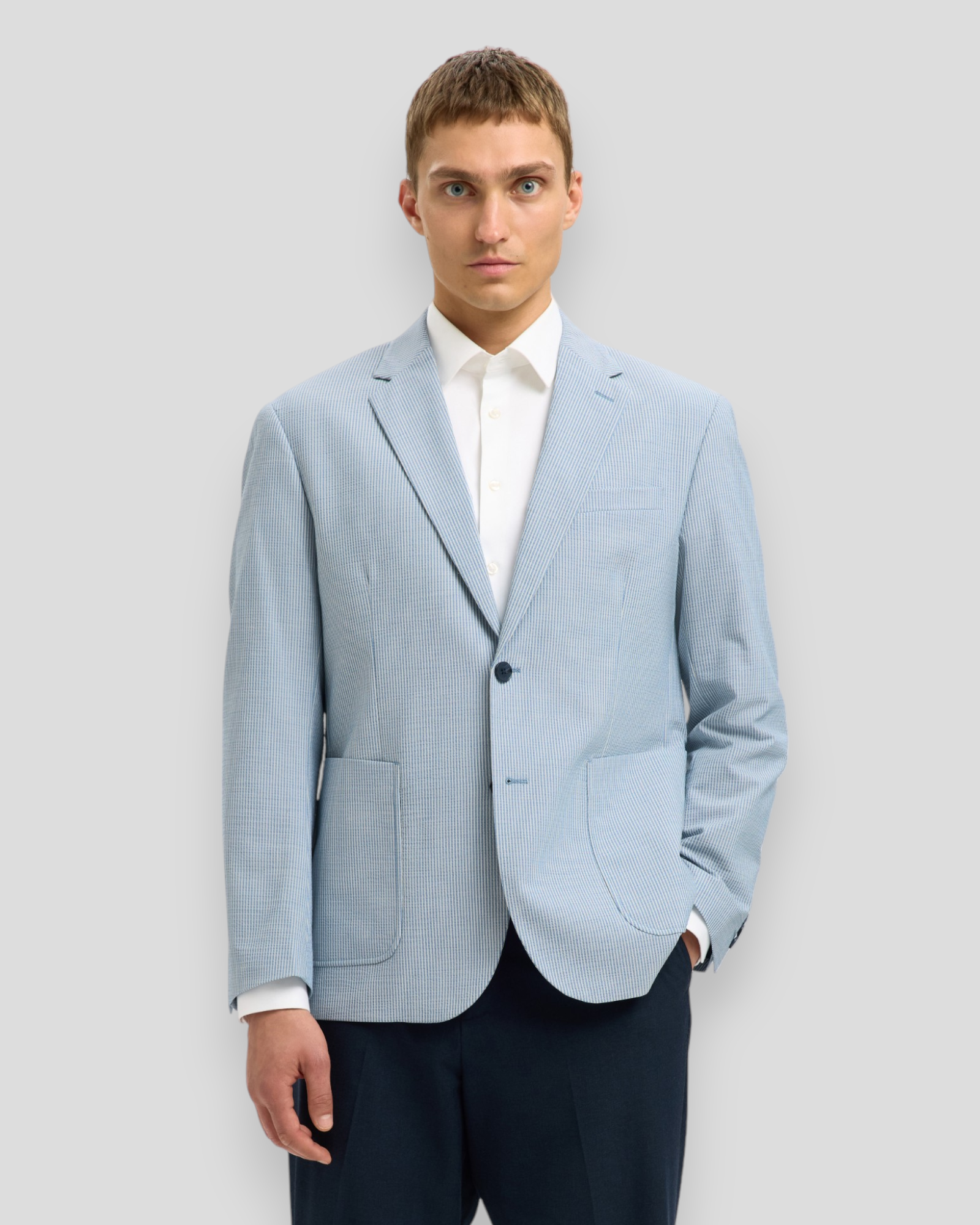 Reg-Yale Seersucker Blazer - Light Blue