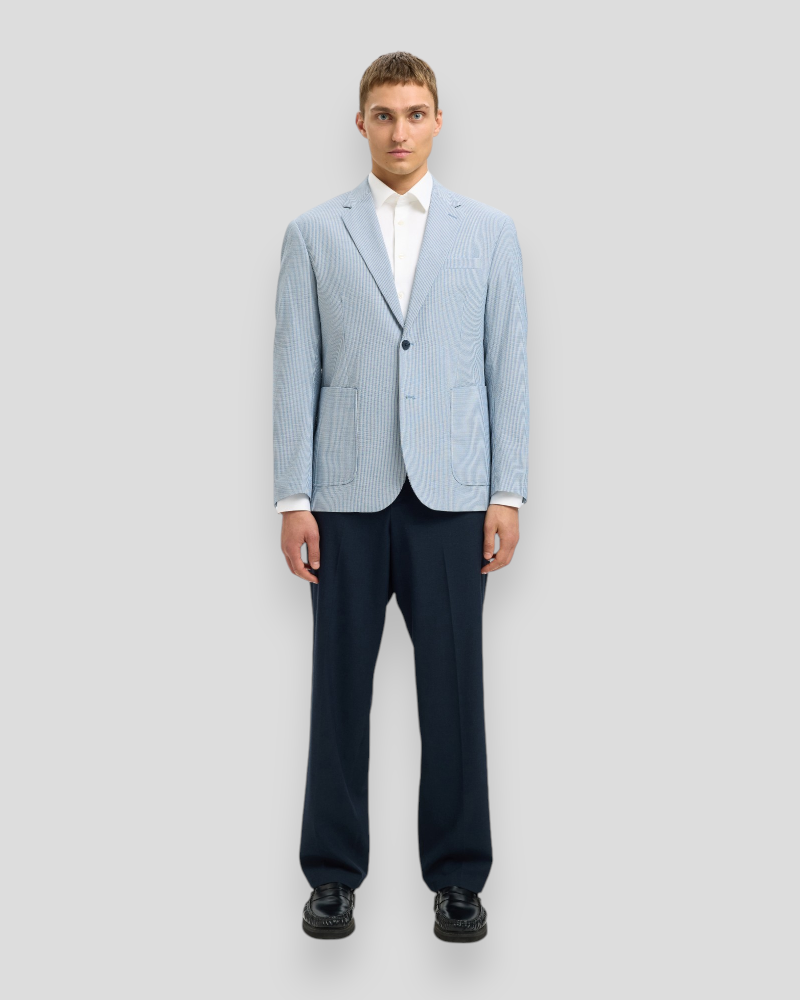 Reg-Yale Seersucker Blazer - Light Blue