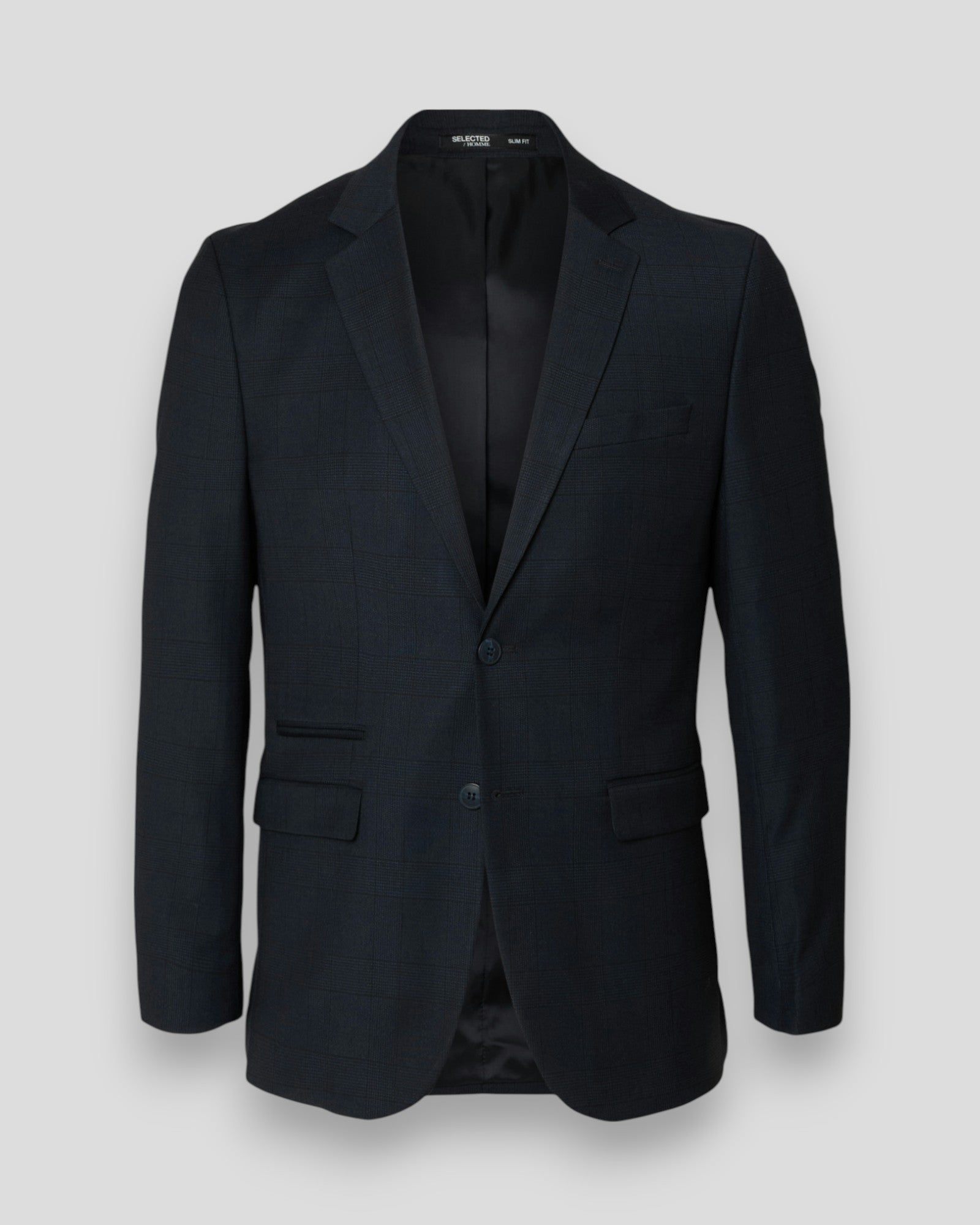 Slim Neil Check Blazer - Dark Navy