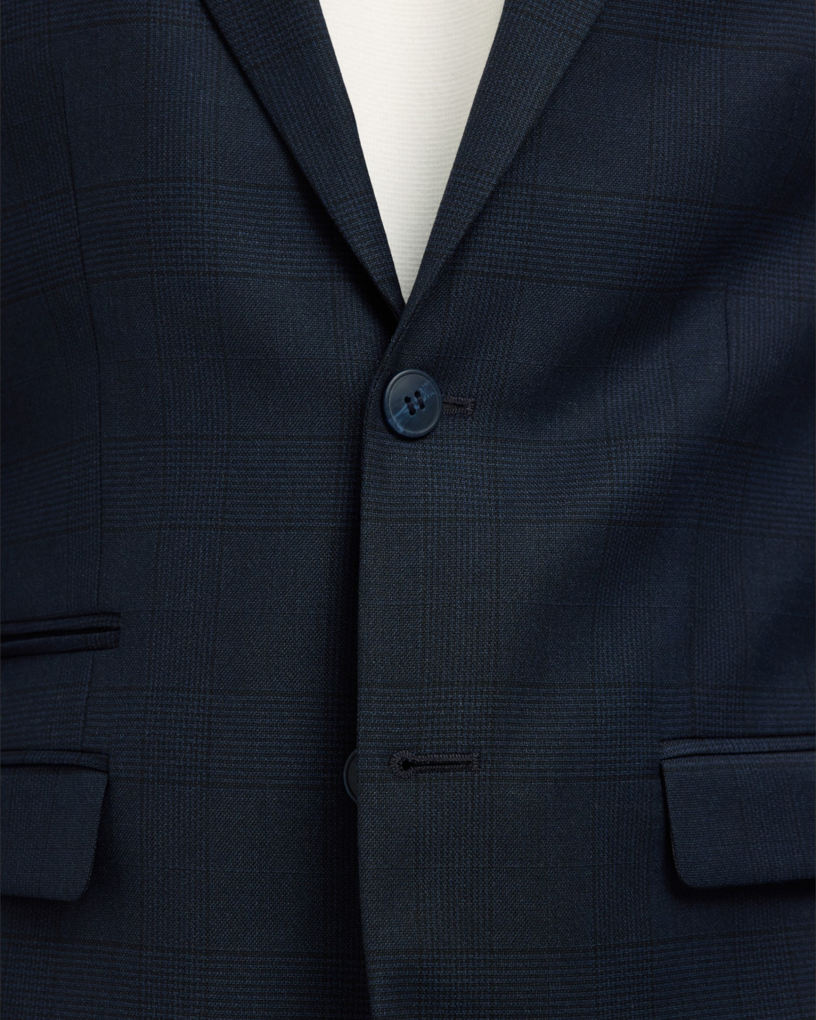 Slim Neil Check Blazer - Dark Navy