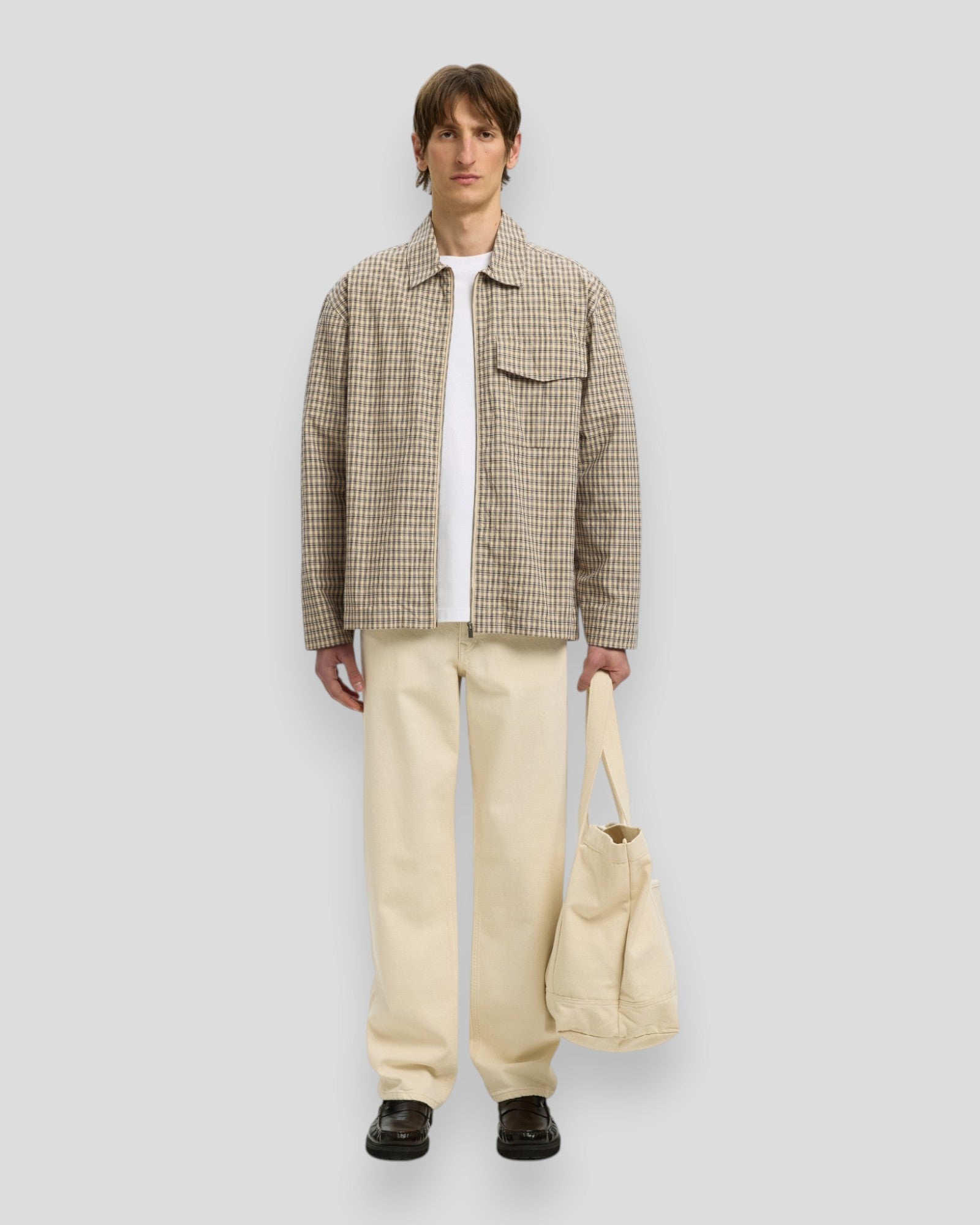 Relax Matt Zip Overshirt - Pure Cashmere Checks/Multi Checks