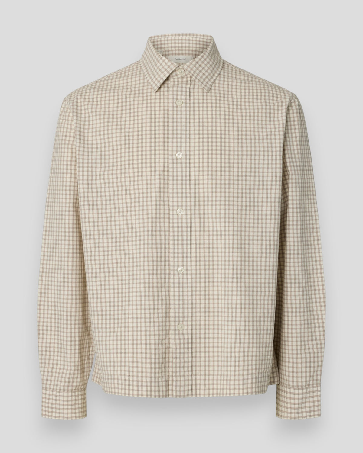 Svend-Banks Relaxed Light Shirt - Egret Checks