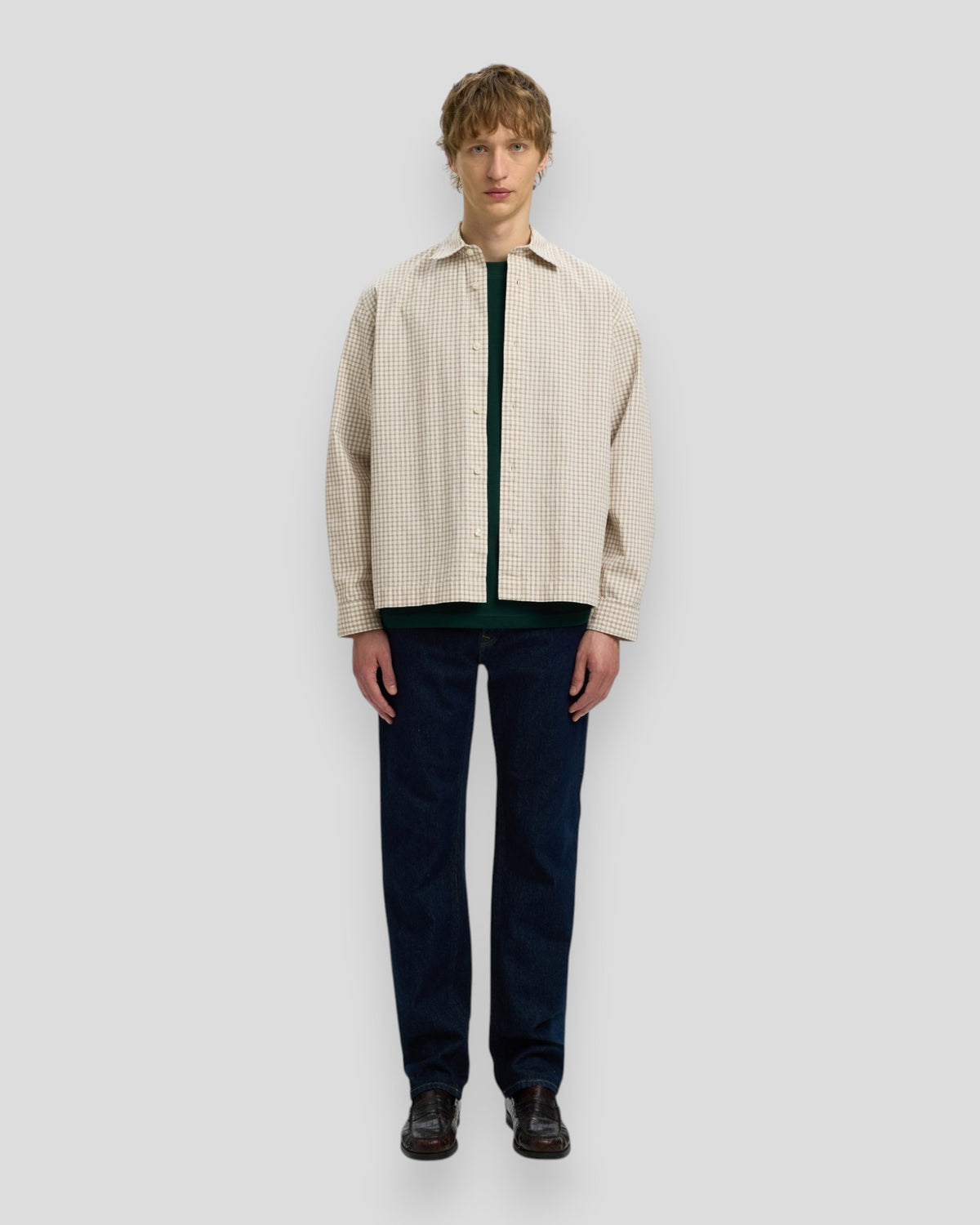 Svend-Banks Relaxed Light Shirt - Egret Checks
