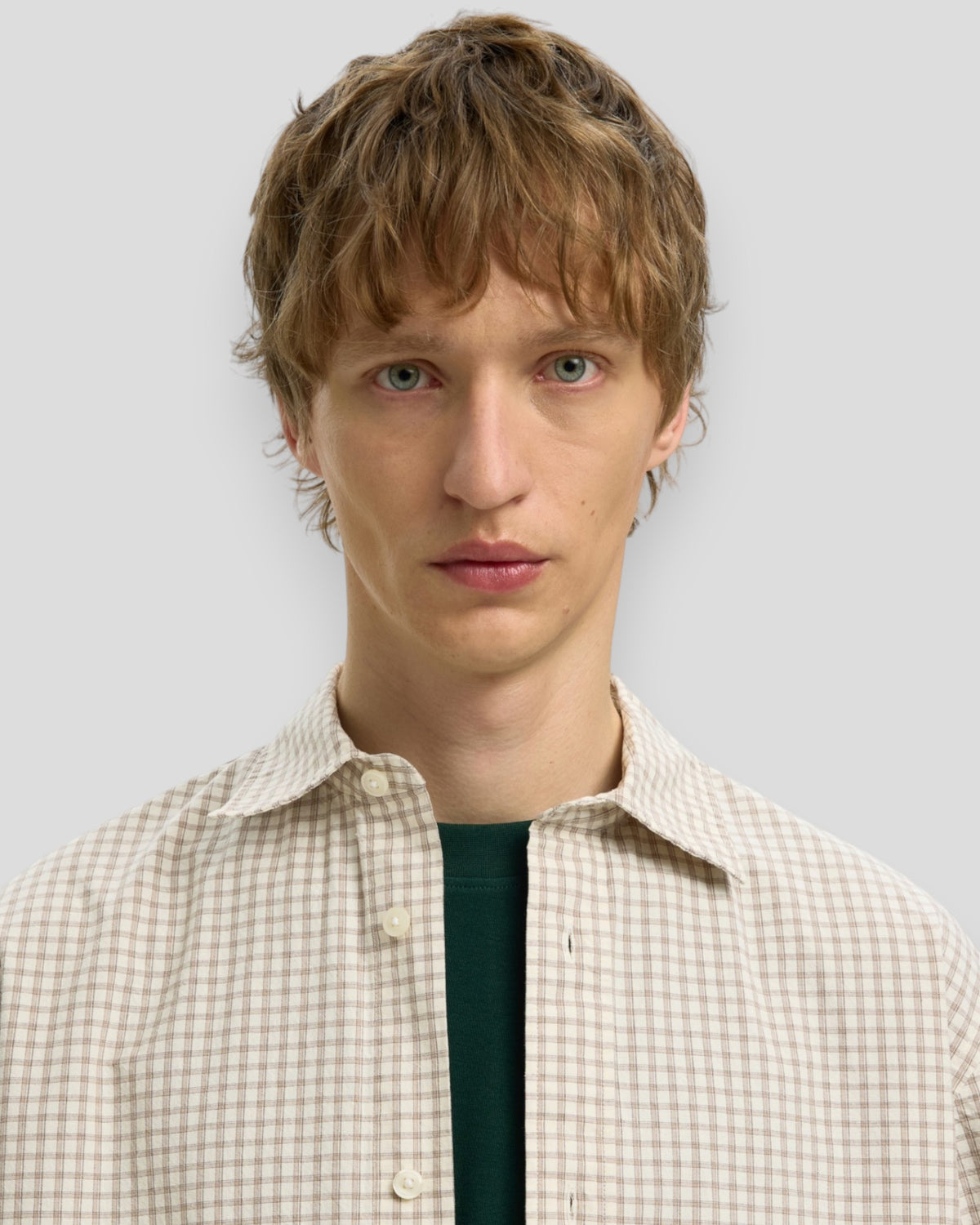 Svend-Banks Relaxed Light Shirt - Egret Checks