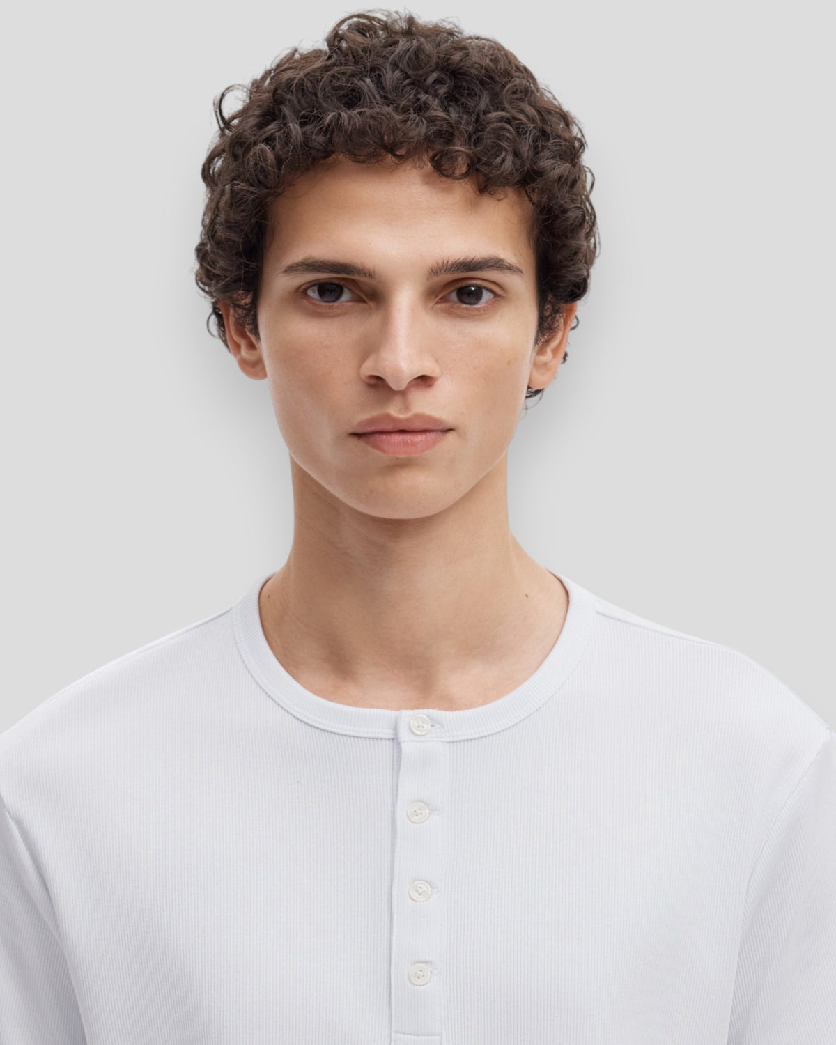 Austin Rib SS Henley Tee - Bright White