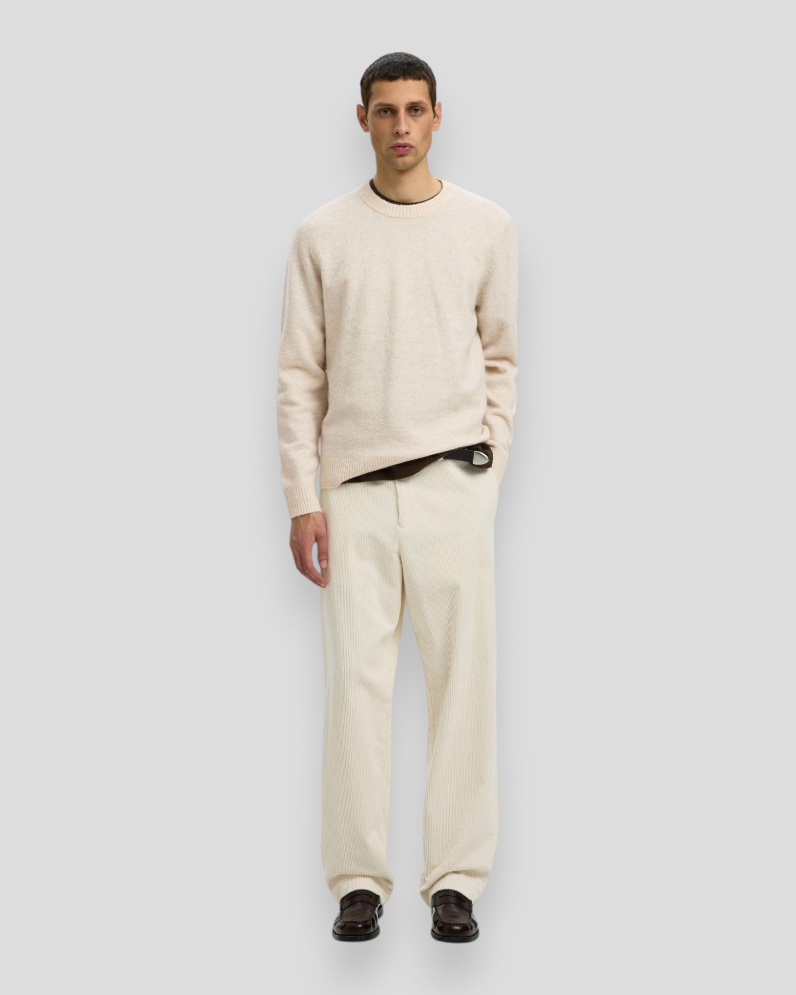 Rai LS Knit Crew Neck - Oatmeal