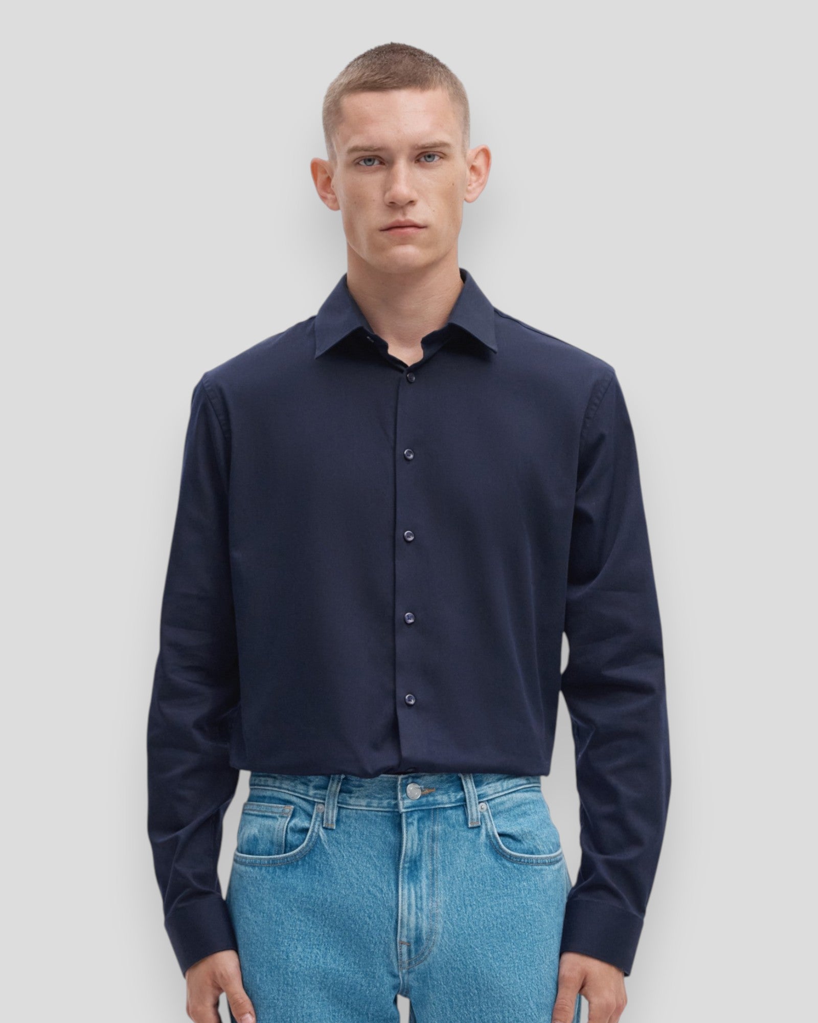 Filip-Performance Slim Shirt LS - Sky Captain