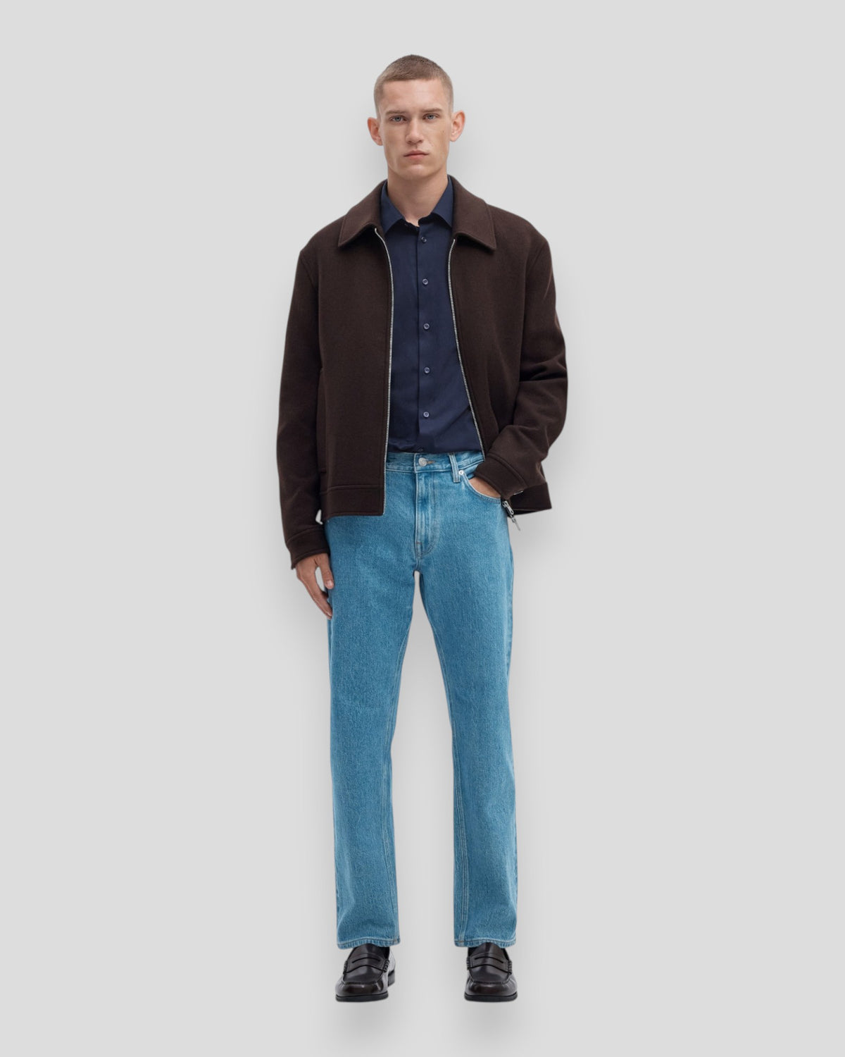 Filip-Performance Slim Shirt LS - Sky Captain