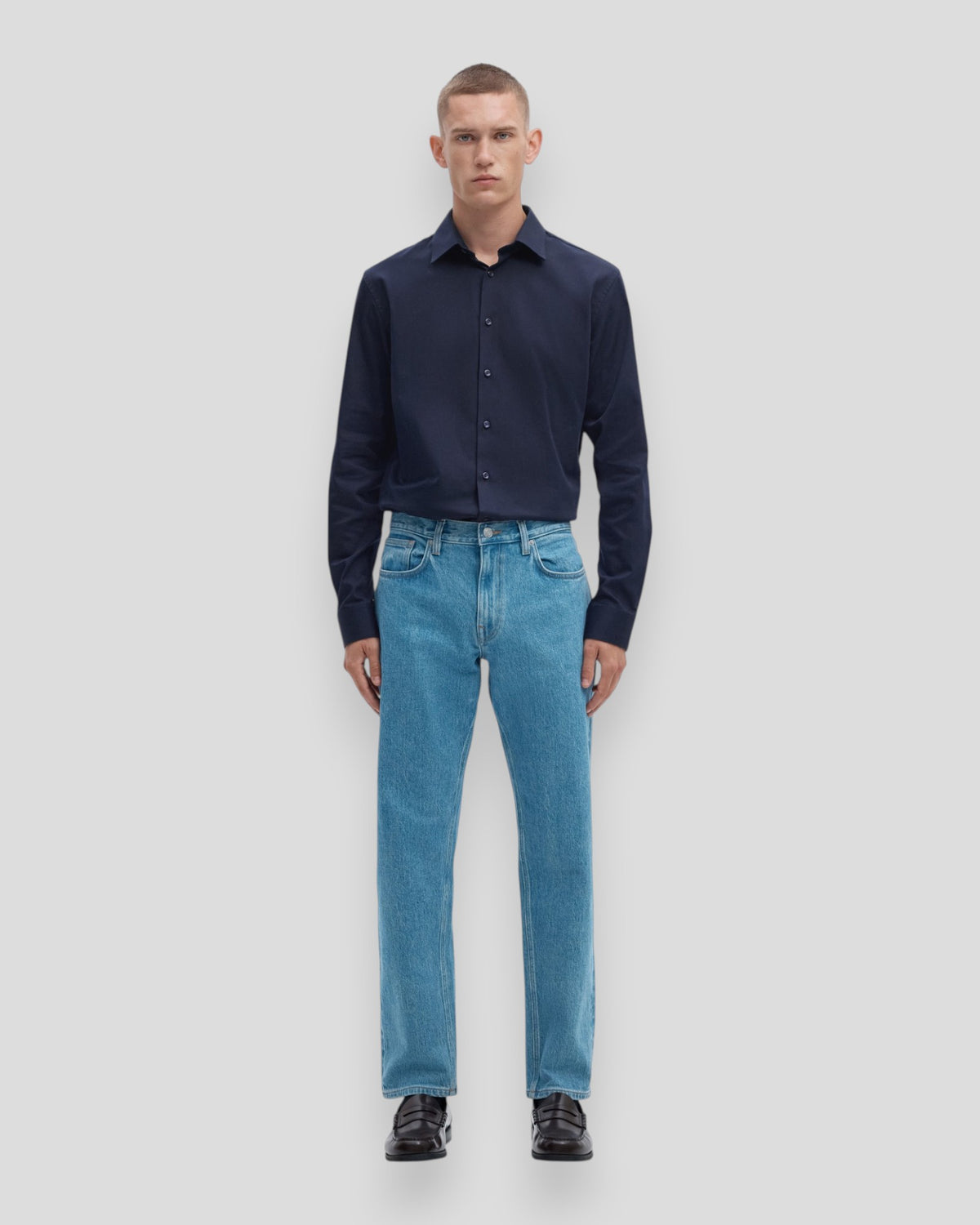 Filip-Performance Slim Shirt LS - Sky Captain