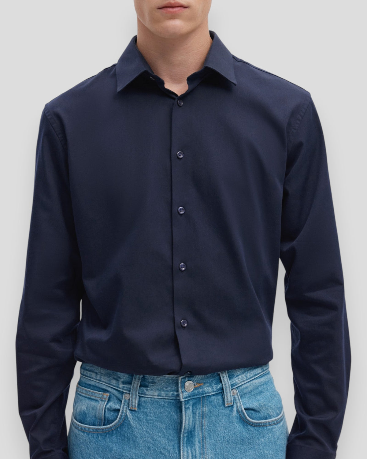 Filip-Performance Slim Shirt LS - Sky Captain