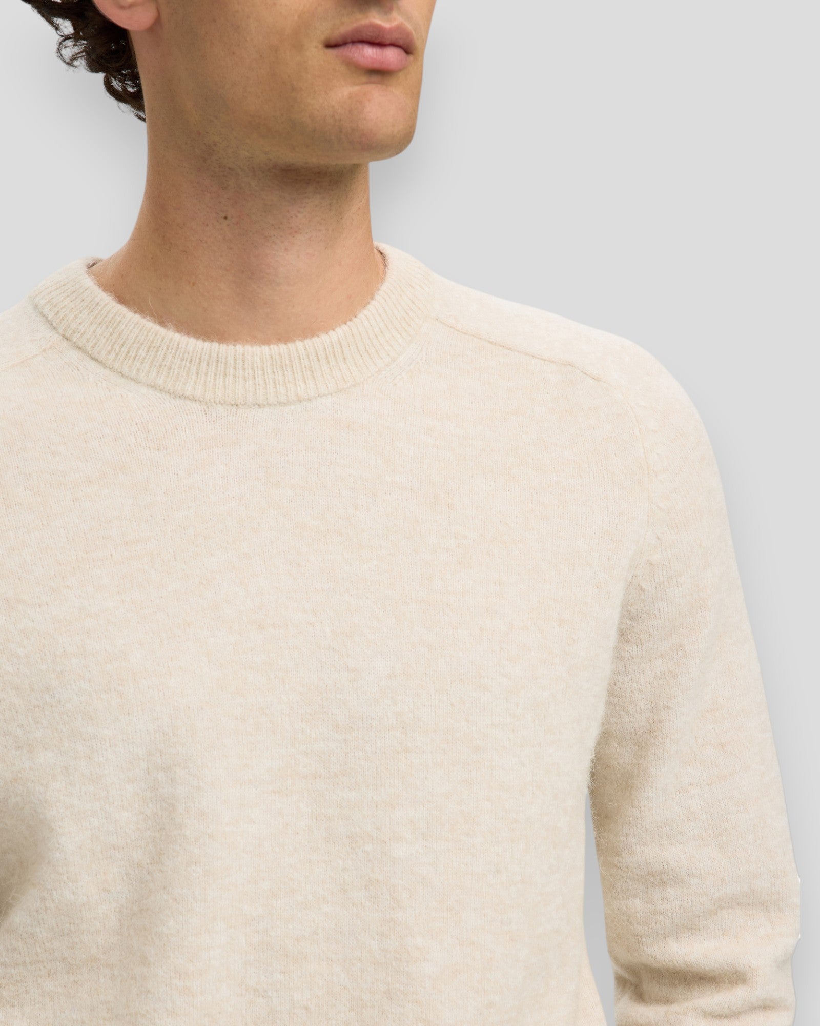 Rai LS Knit Crew Neck - Oatmeal Melange