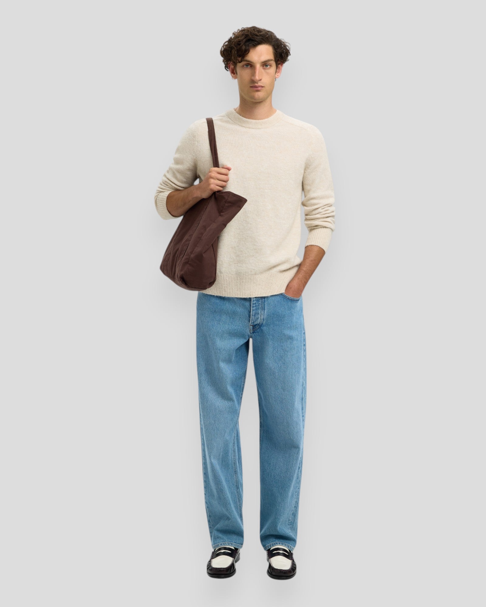 Rai LS Knit Crew Neck - Oatmeal Melange
