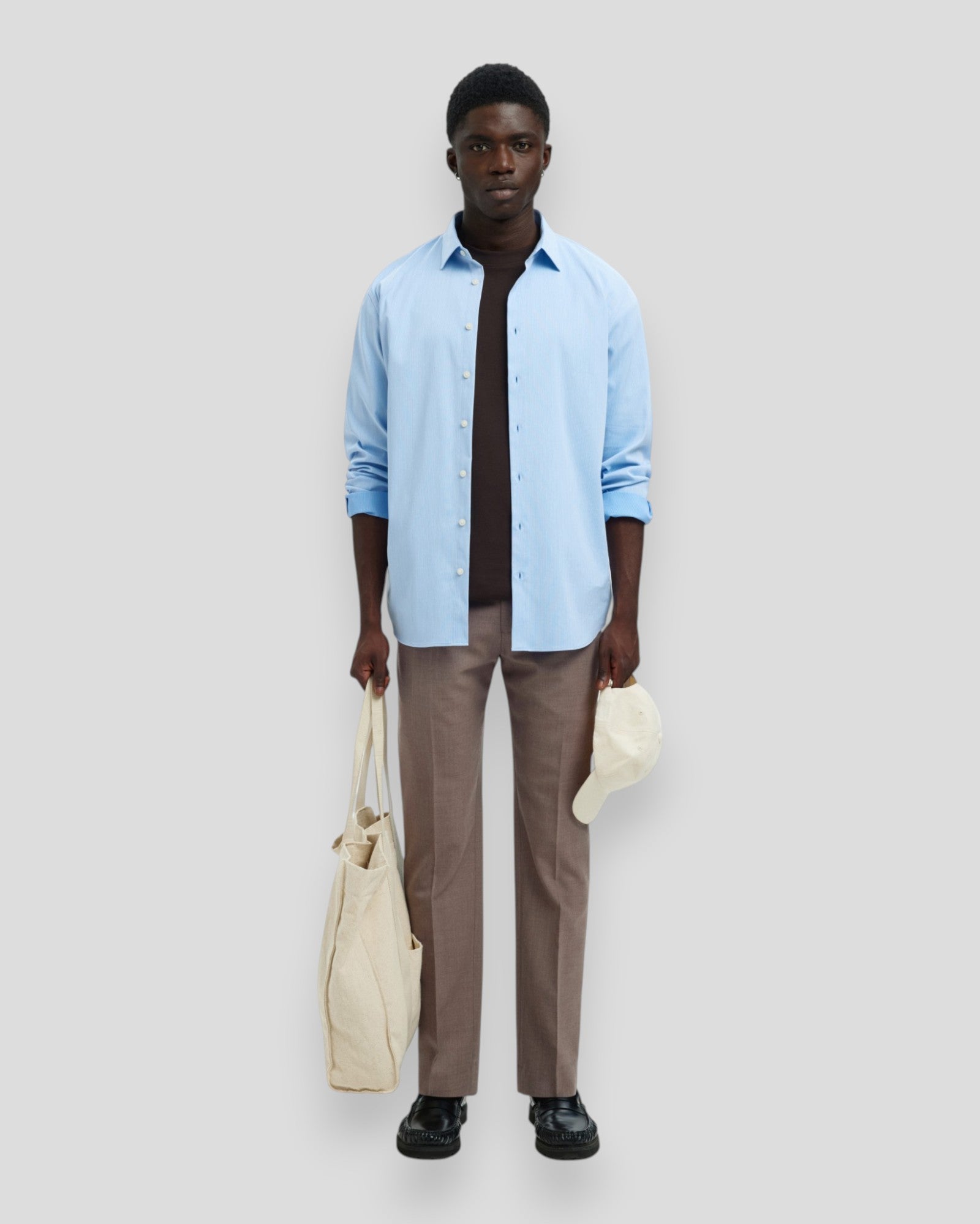 Slim-Theo Wool Blend Trousers Flex - Morel Detail/Melange