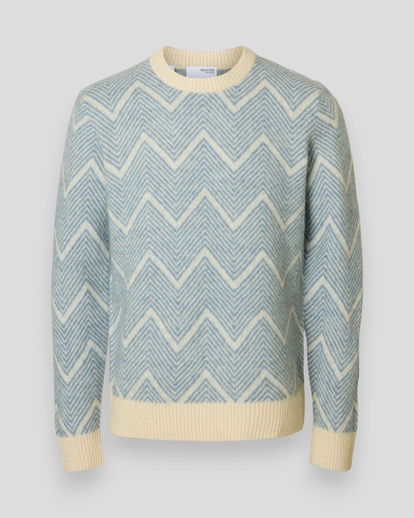 Rai LS Knit Crew Neck - Blue Mirage/Angora